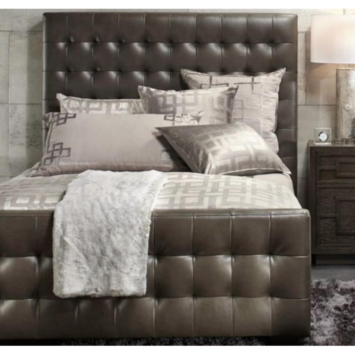 Z Gallerie Tall Leather Queen Bed Frame AptDeco