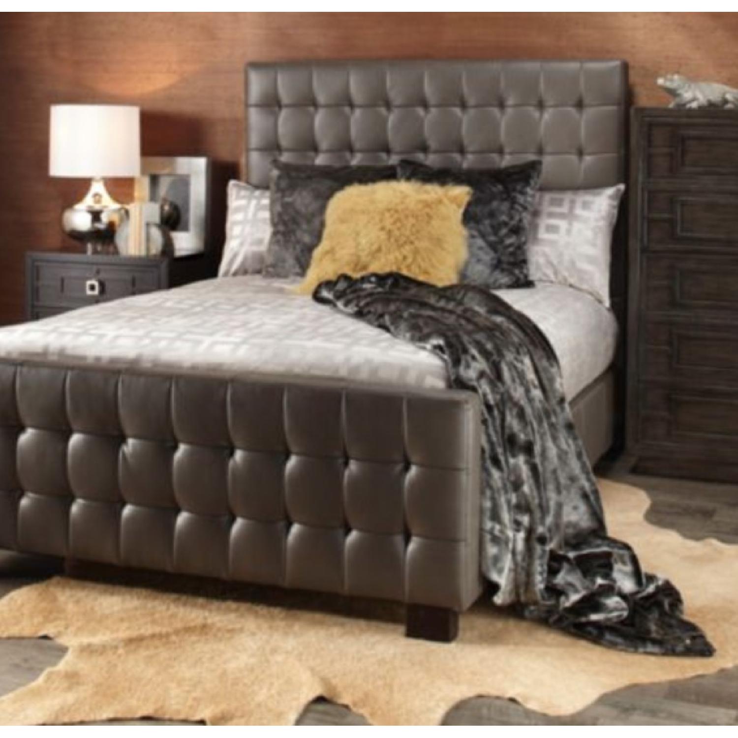 Z Gallerie Tall Leather Queen Bed Frame AptDeco