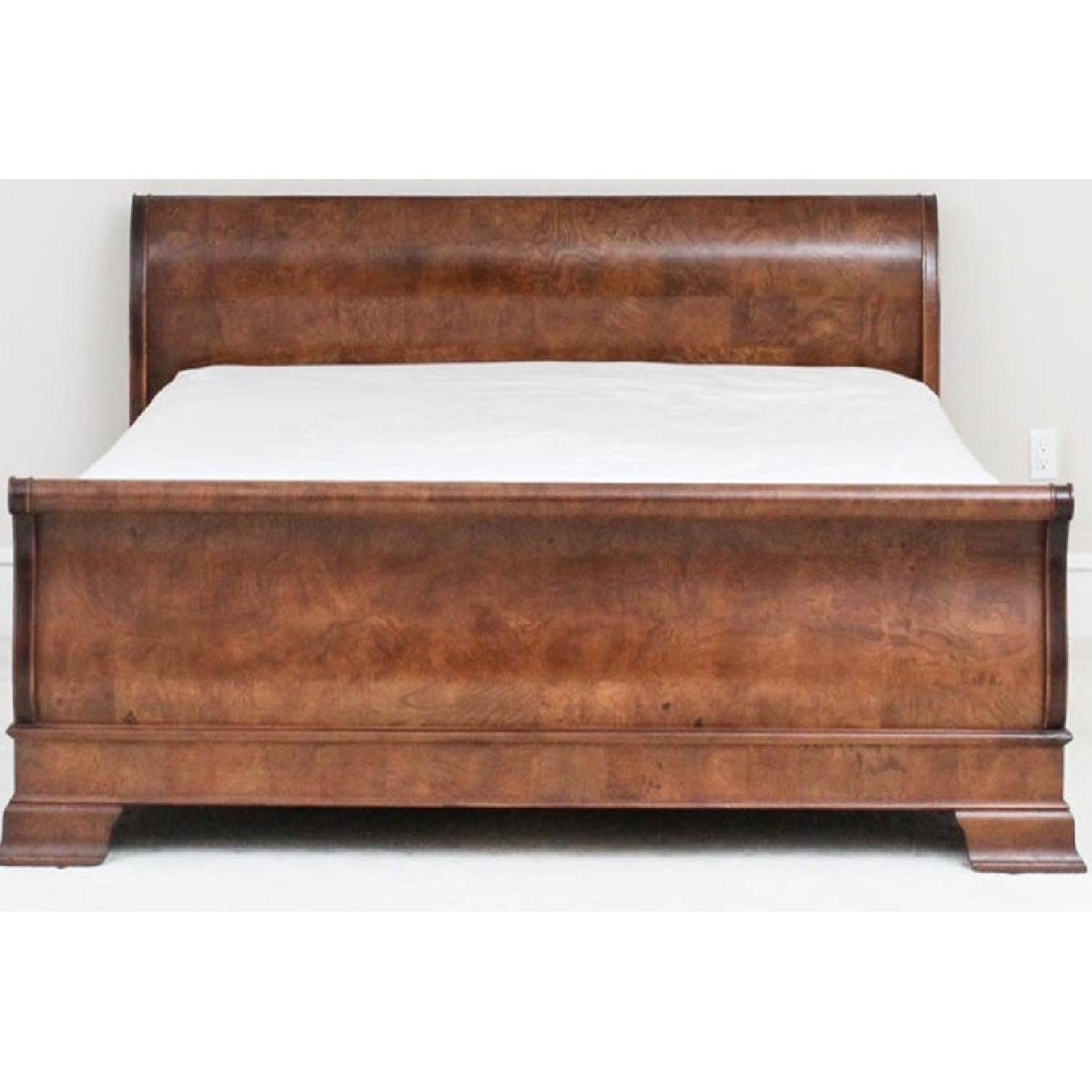 Henredon Charles X Burl Wood King Sleigh Bed - image-1