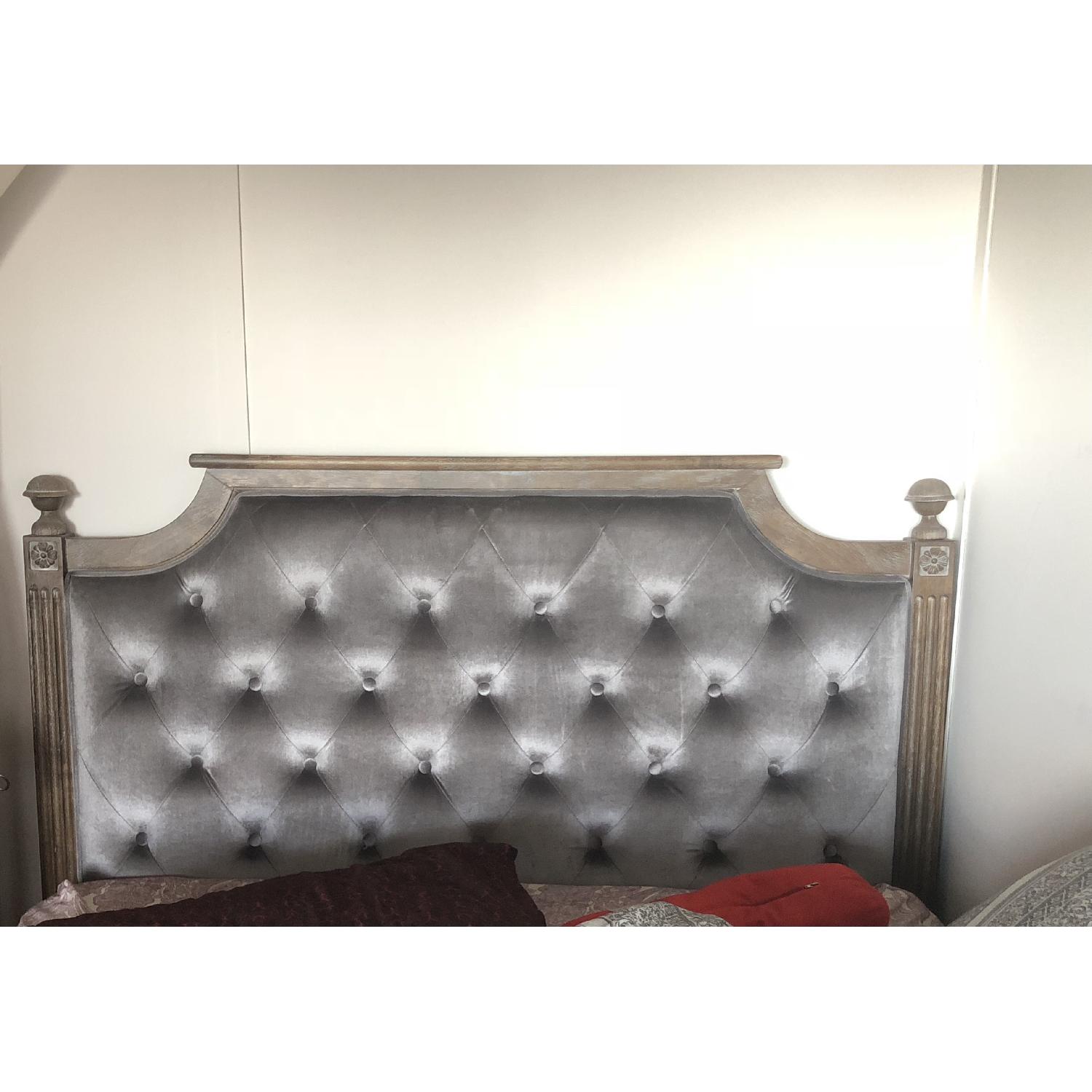 Safavieh Tufted Velvet Rustic Oak & Grey Full Headboard - image-3