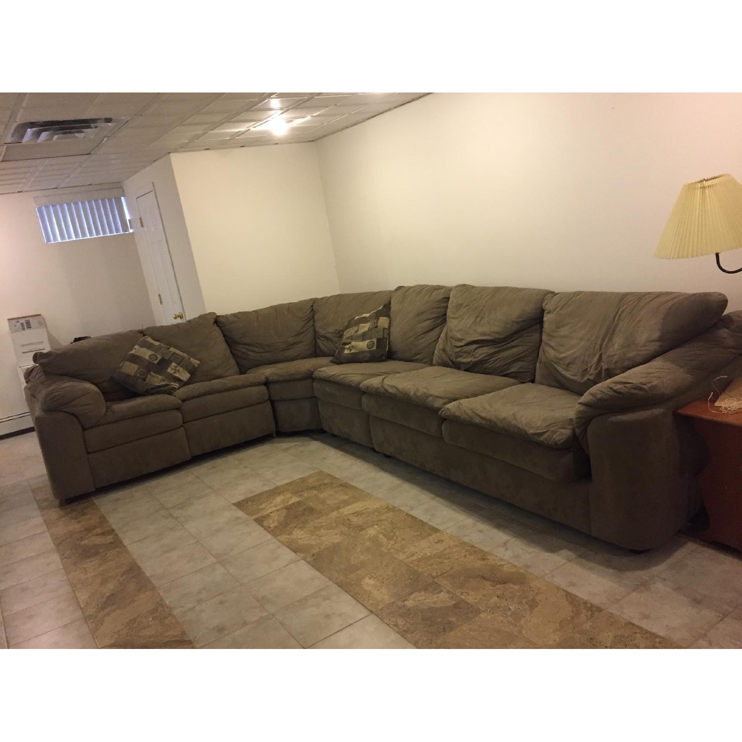 Green Microsuede 3-Piece Sectional Sofa - image-0