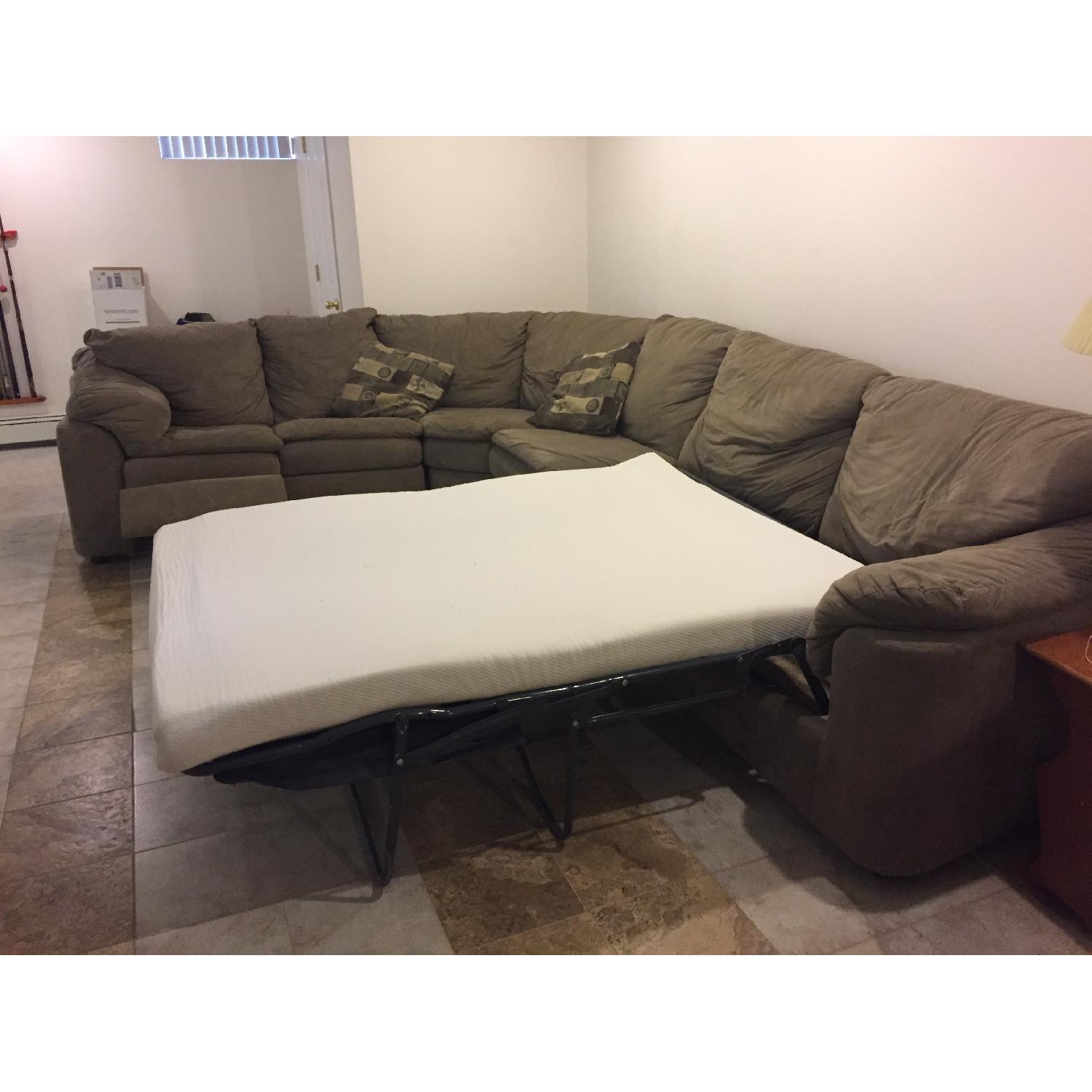 Green Microsuede 3-Piece Sectional Sofa - image-2