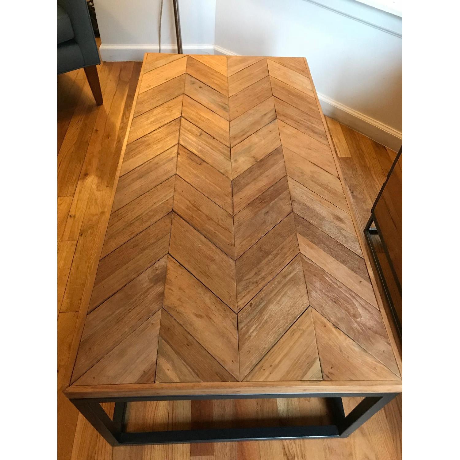 Crate & Barrel Dixon Herringbone Wood Coffee Table - image-2