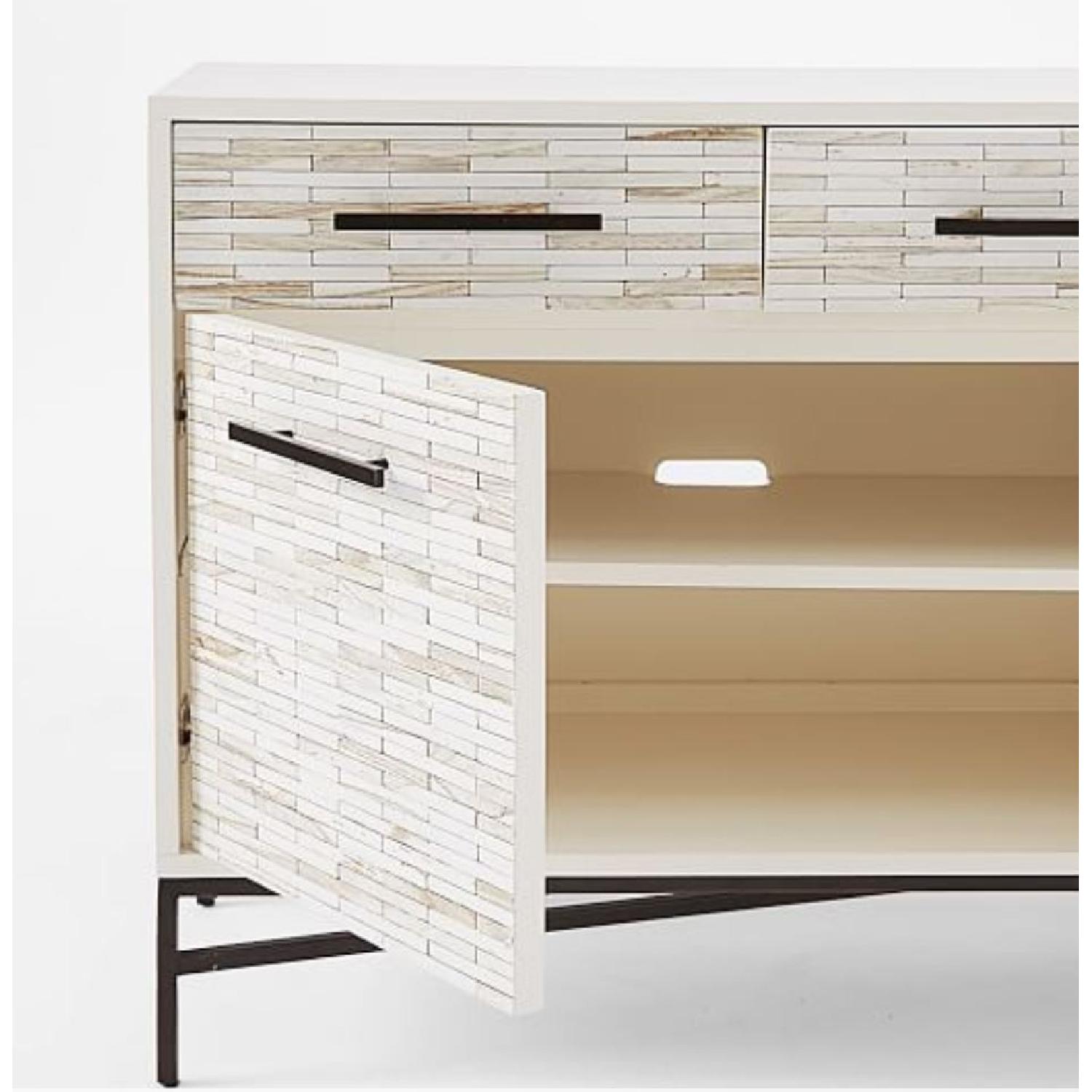 West Elm Media Cabinet/Sideboard in White Lacquer - image-2