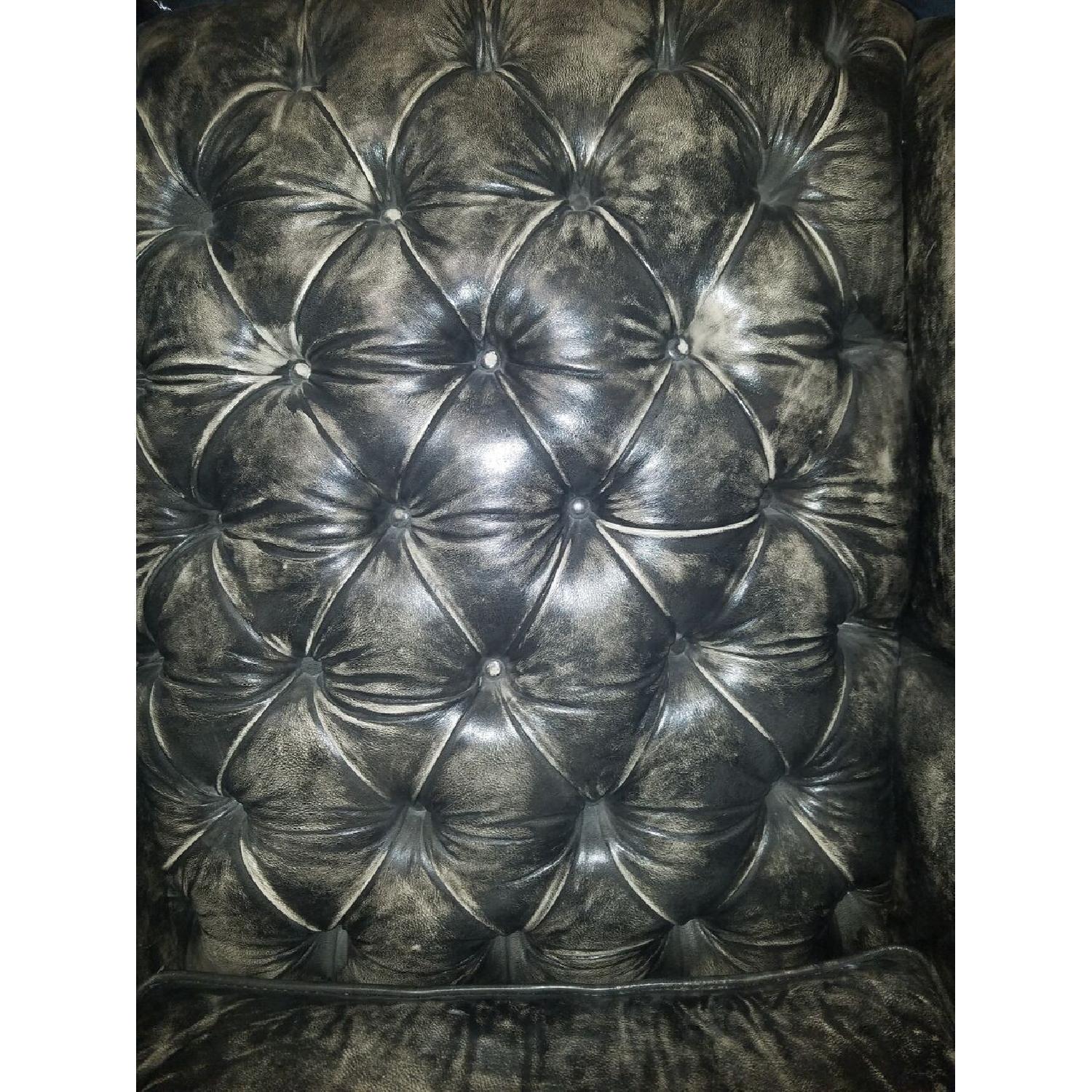 Restoration Hardware Wingback Distressed Leather Chair - image-2