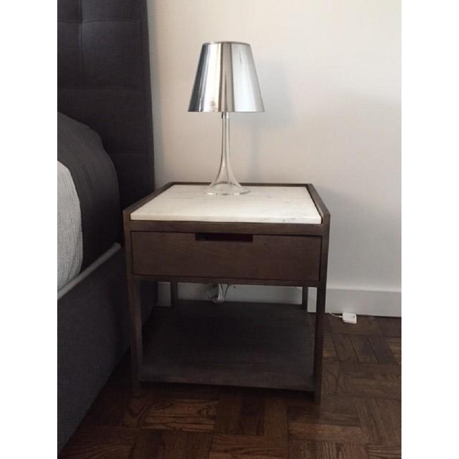 CB2 Tux Marble Top Nightstand AptDeco