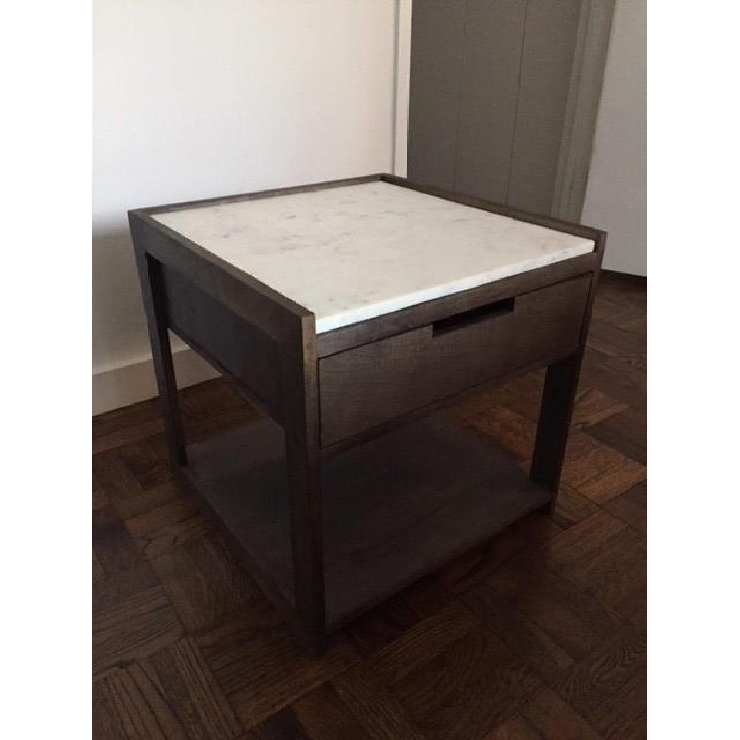CB2 Tux Marble Top Nightstand AptDeco