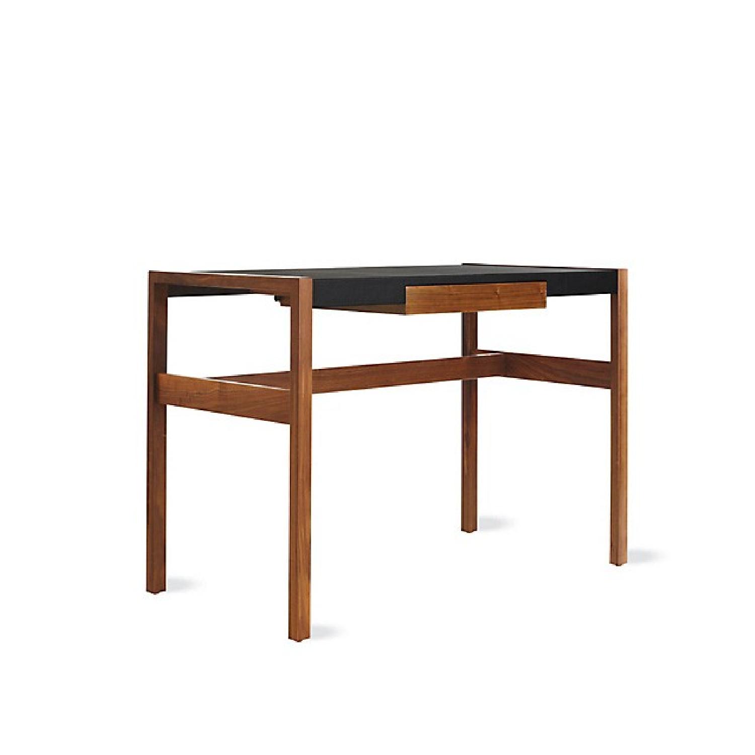 Design Within Reach Risom Leather Top Wooden Office Desk - image-0