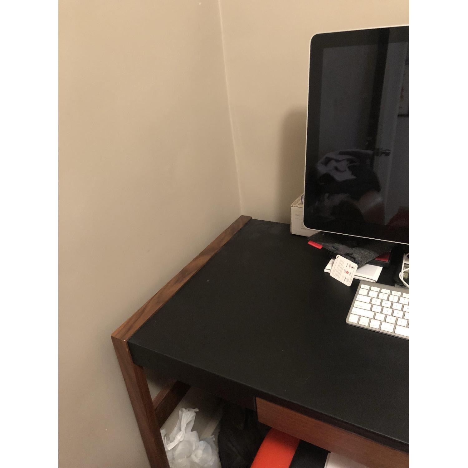 Design Within Reach Risom Leather Top Wooden Office Desk - image-2