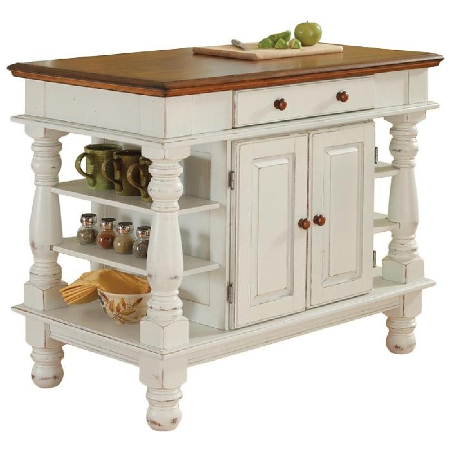 August Grove White & Natural Brown Kitchen Island - image-2