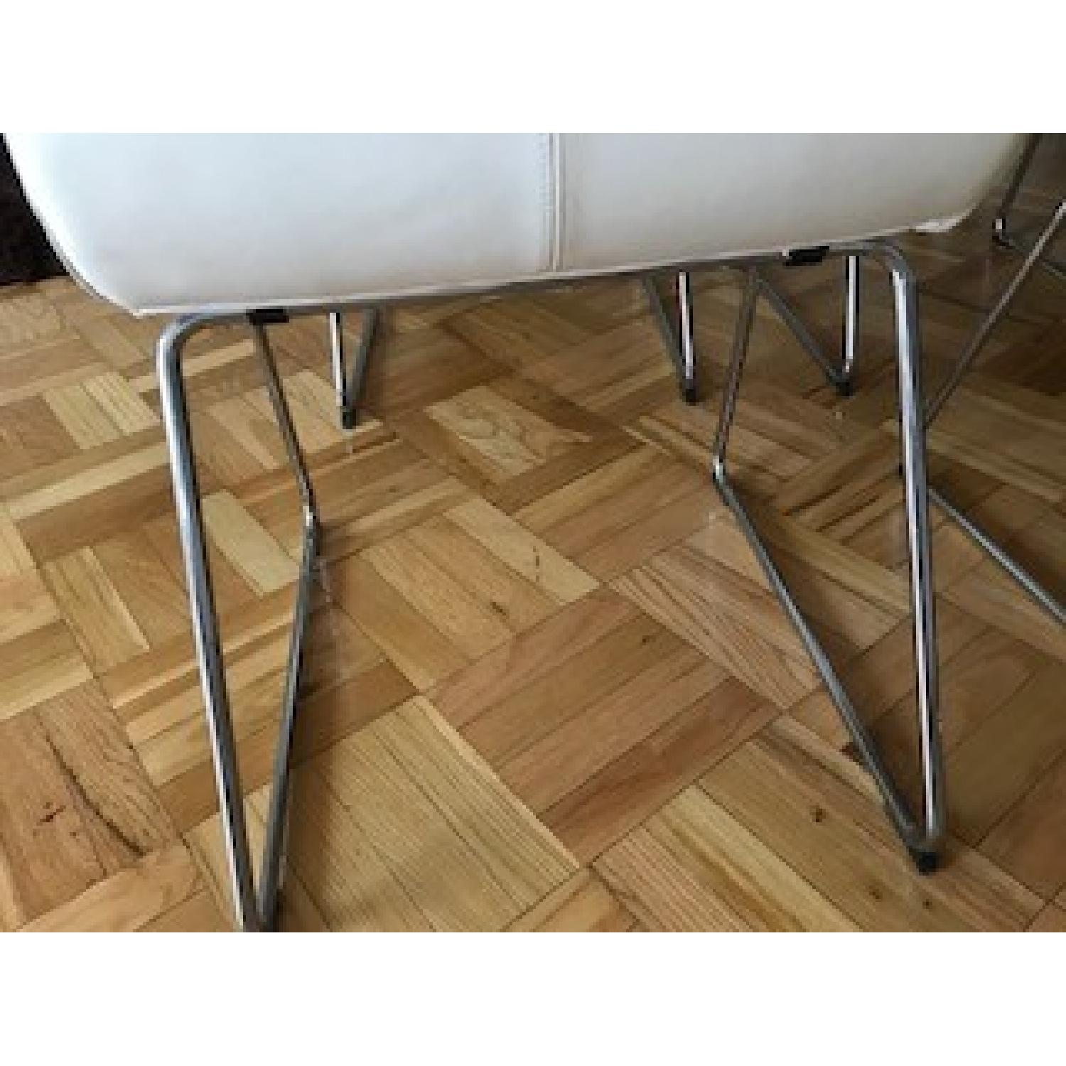 Ikea White Faux Leather & Chrome Modern Dining Chair - image-6