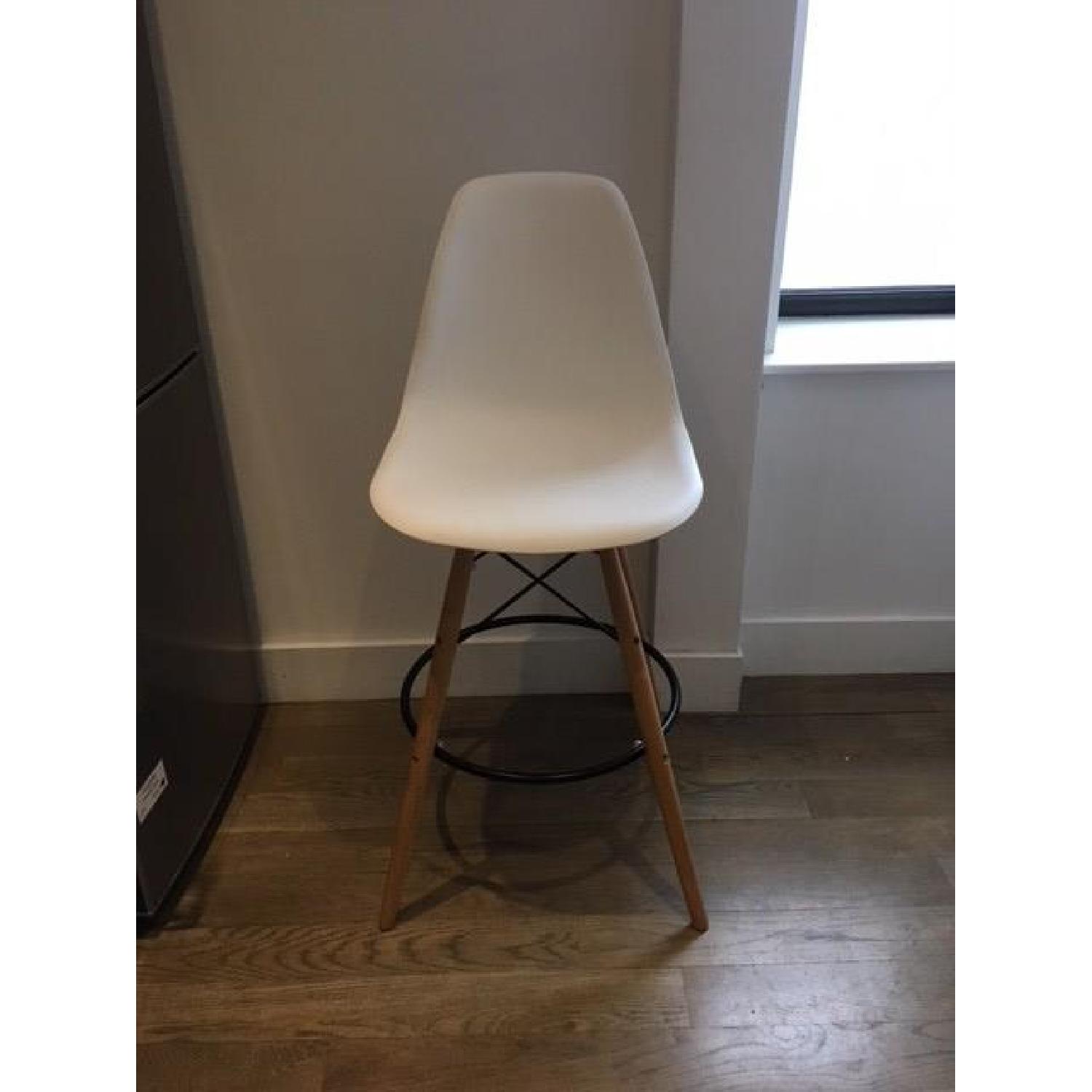 2xhome Eames-Style White Counter Bar Stool - image-1