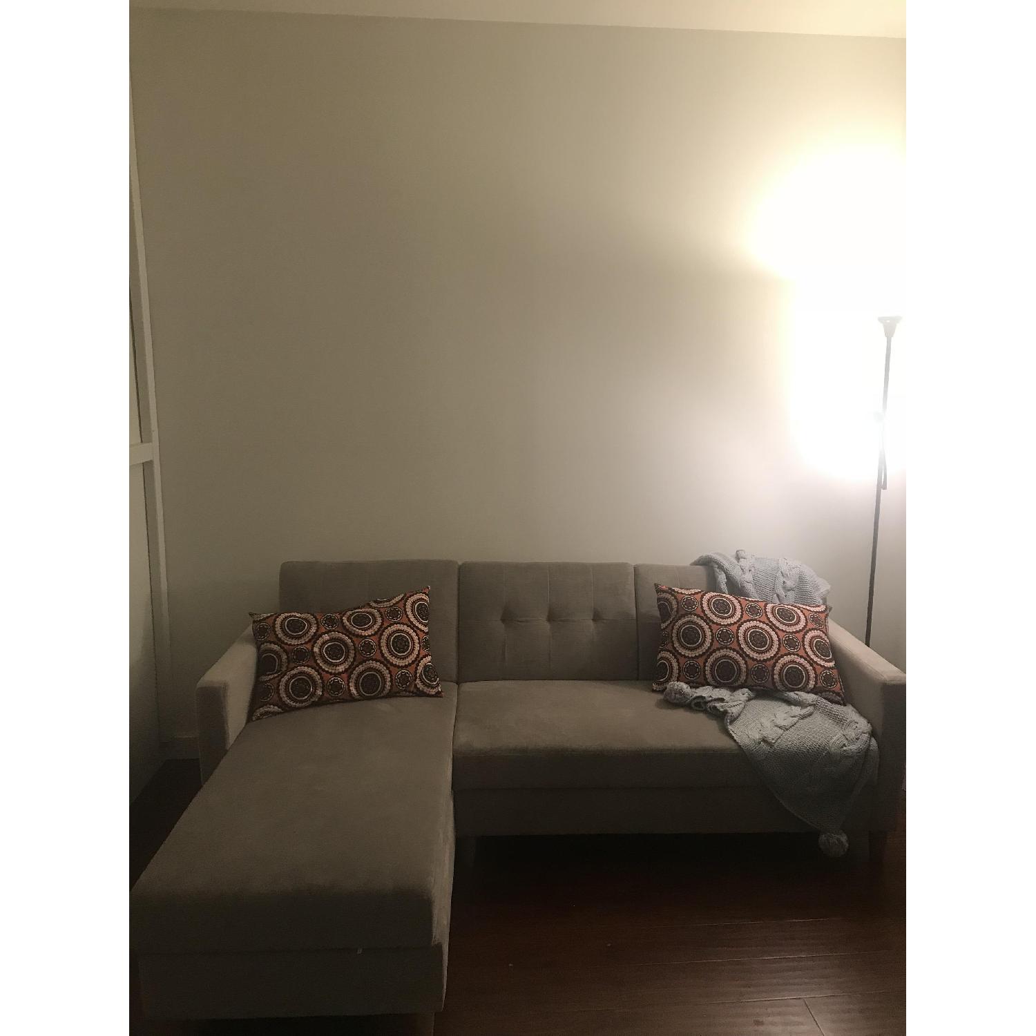 Joss & Main Tan Espada Reversible Sleeper Sectional Sofa - image-1