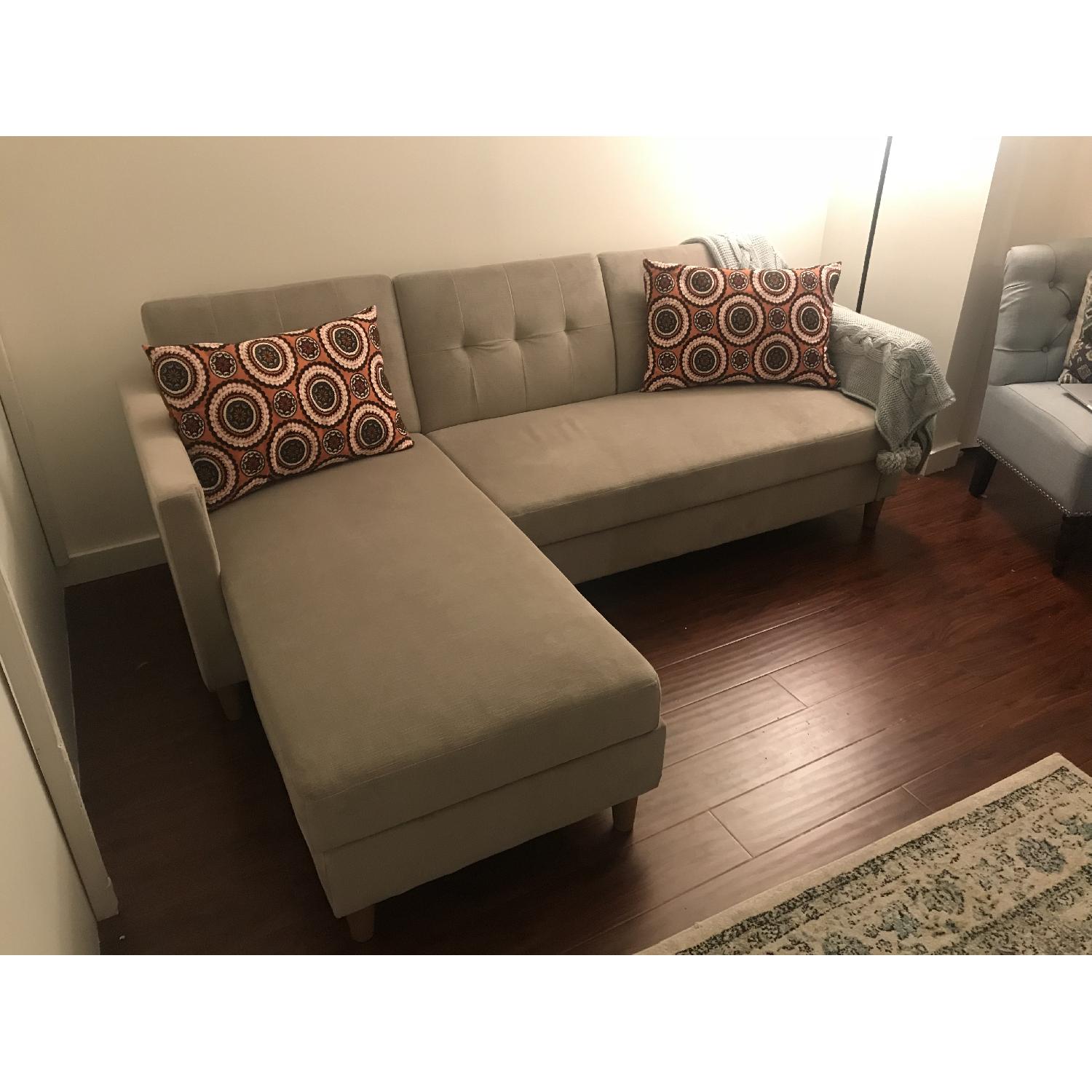 Joss & Main Tan Espada Reversible Sleeper Sectional Sofa - image-3