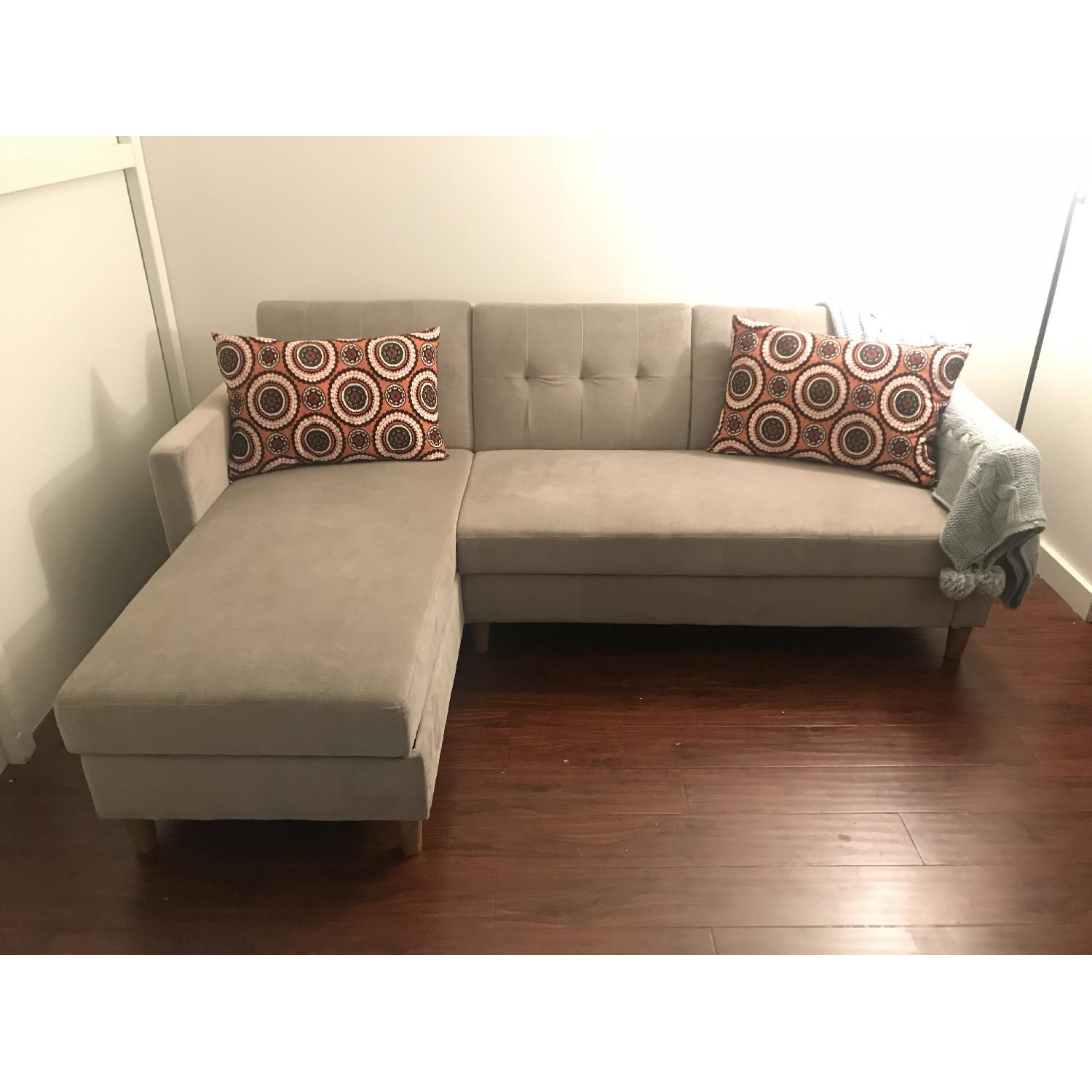 Joss & Main Tan Espada Reversible Sleeper Sectional Sofa - image-4