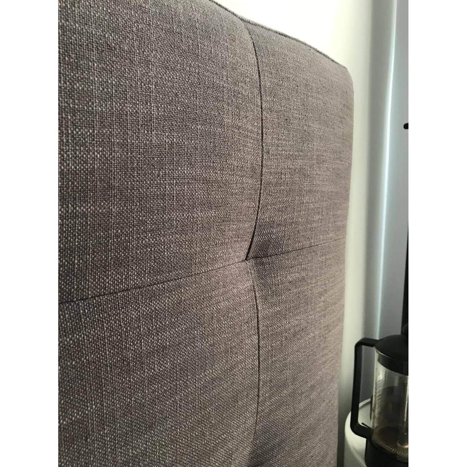 West Elm Grid-Tufted Upholstered Tapered Leg Queen Bed - image-5