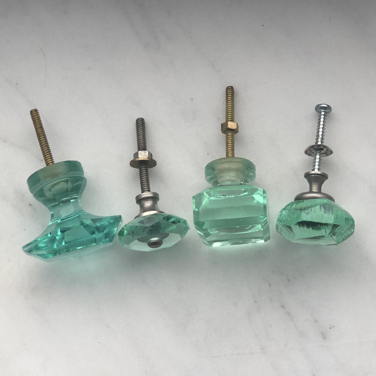 Anthropologie Teal Glass Knobs - image-2