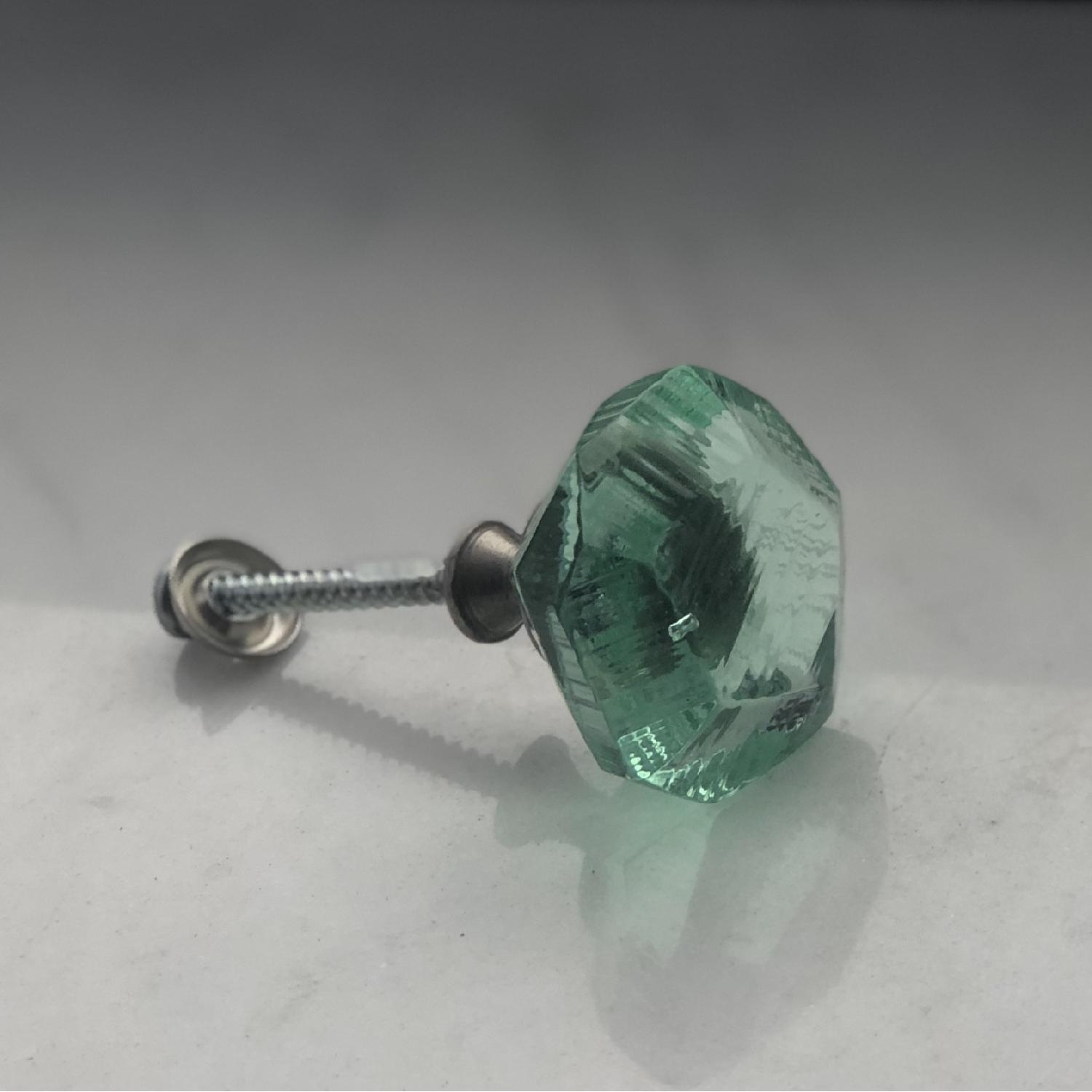 Anthropologie Teal Glass Knobs - image-3