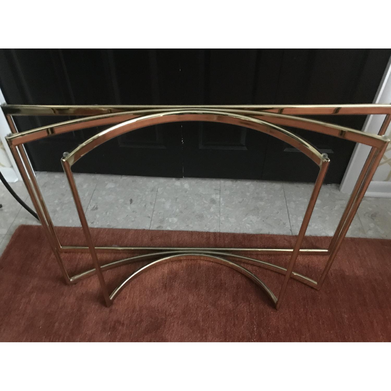 Modern Brass & Glass Console Table - image-1