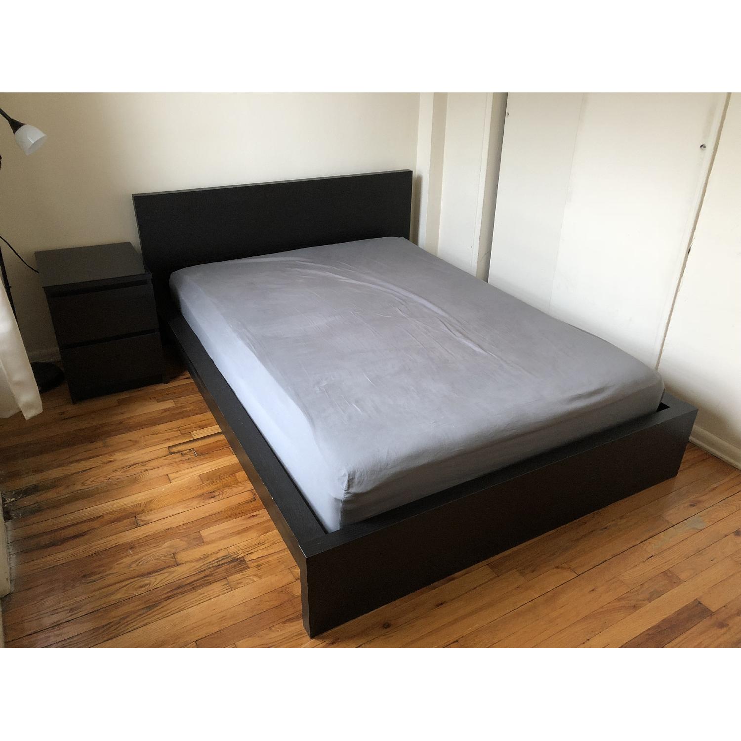 Ikea Malm Nightstand w/ Glass Top AptDeco