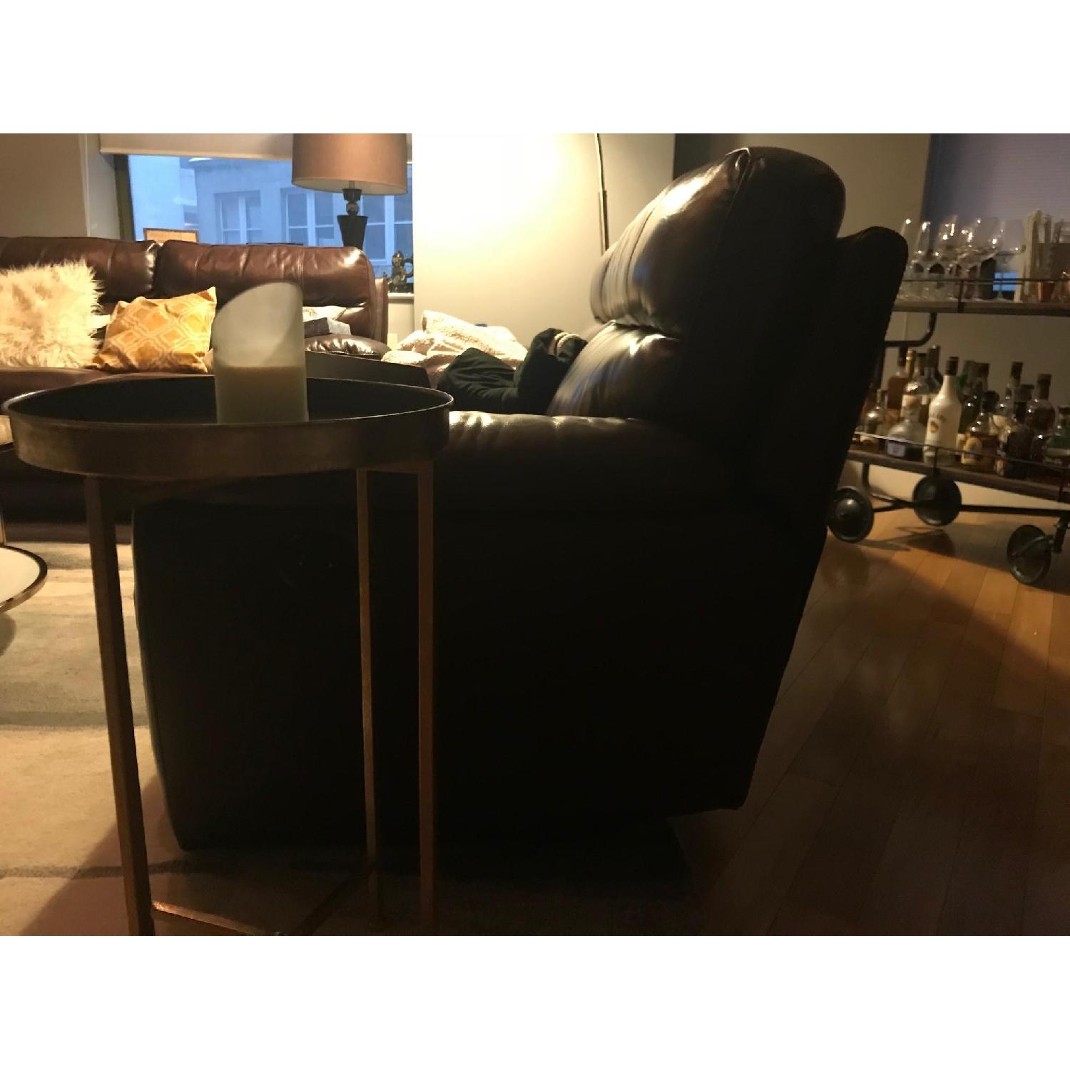 Raymour & Flanigan Brown Leather Reclining Sofa - image-2