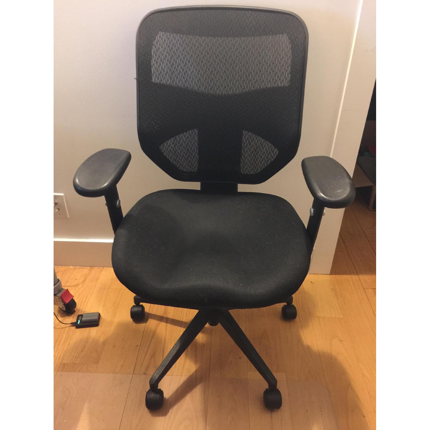 Ikea Office Desk w/ Glass Top & Chair AptDeco