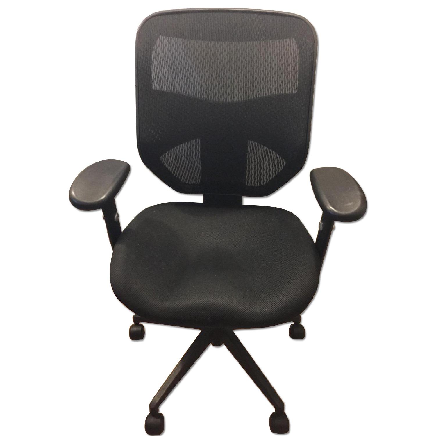 Ikea Office Desk w/ Glass Top & Chair AptDeco