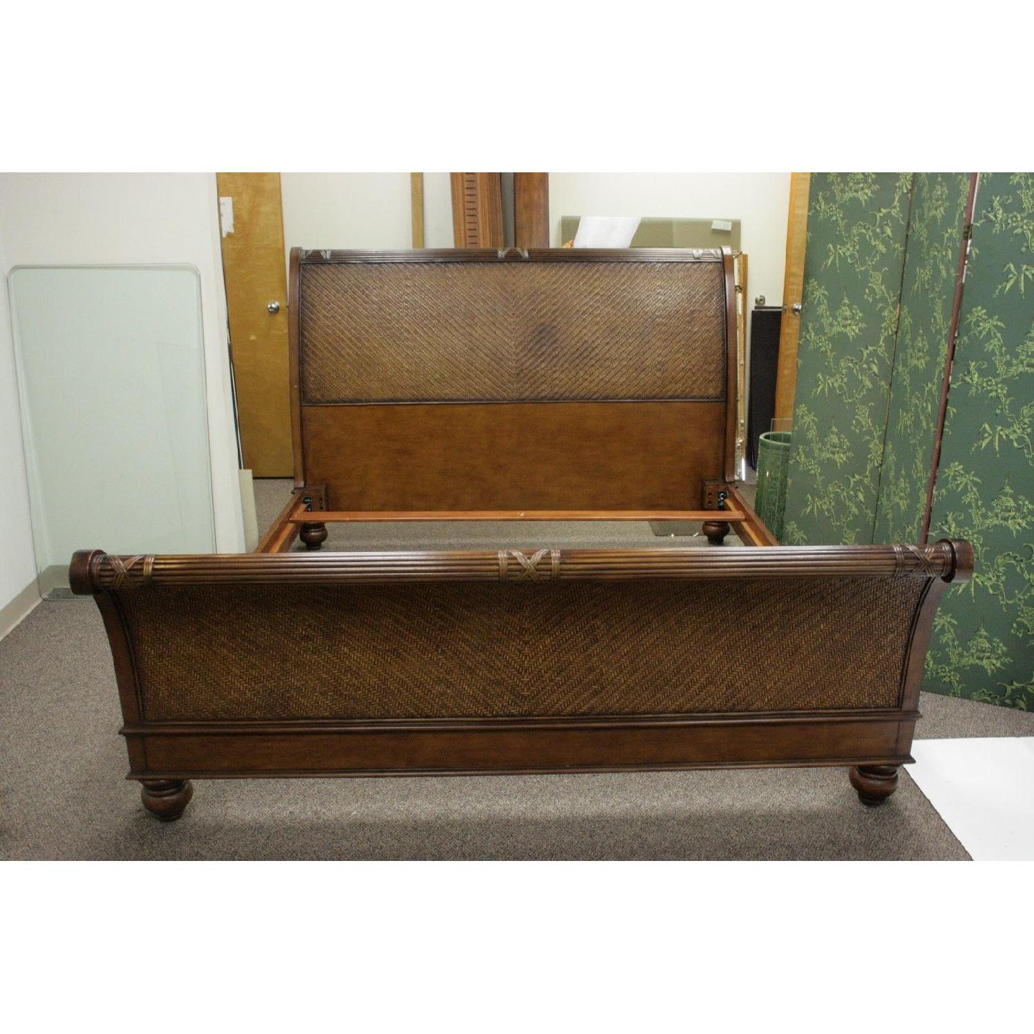 Bassett King Size Rattan Sleigh Bed Frame - image-1