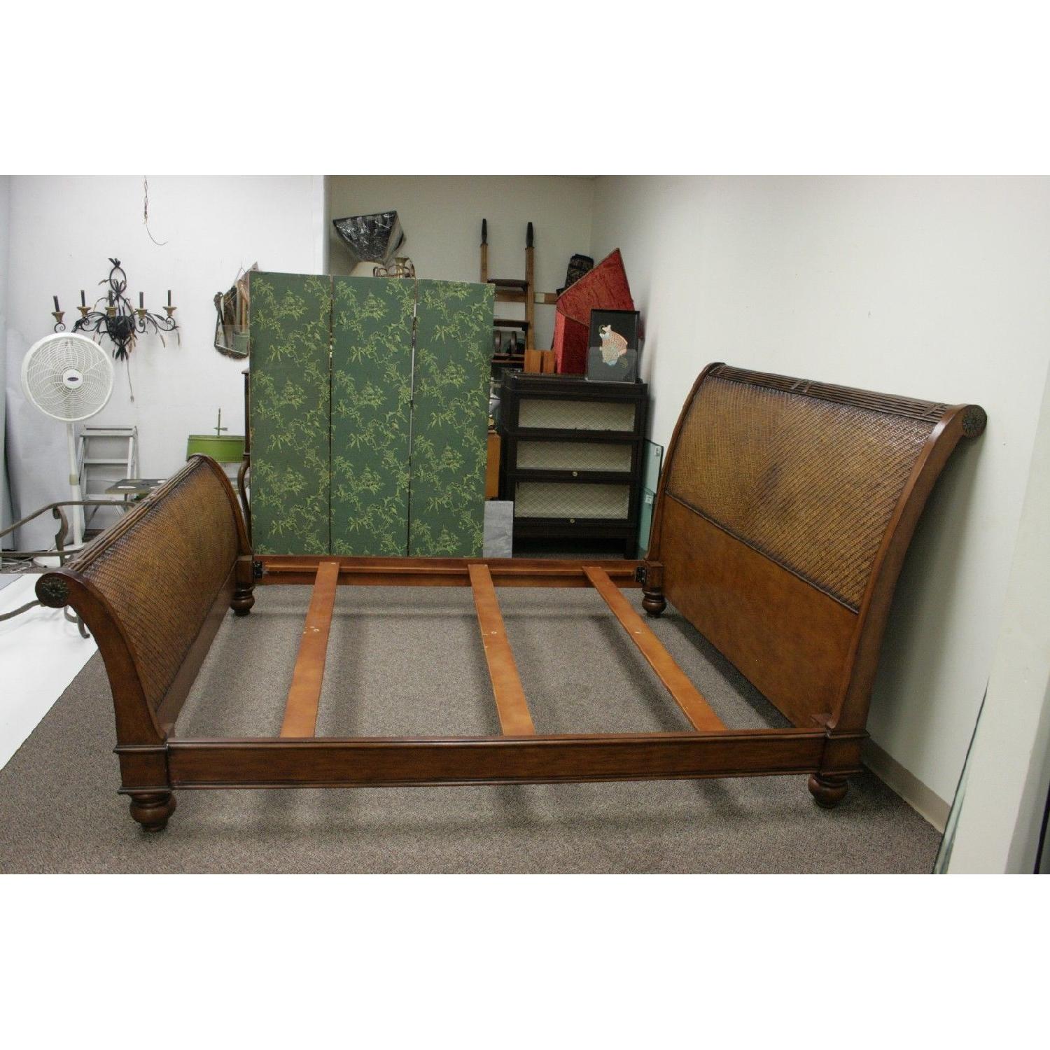 Bassett King Size Rattan Sleigh Bed Frame - image-2
