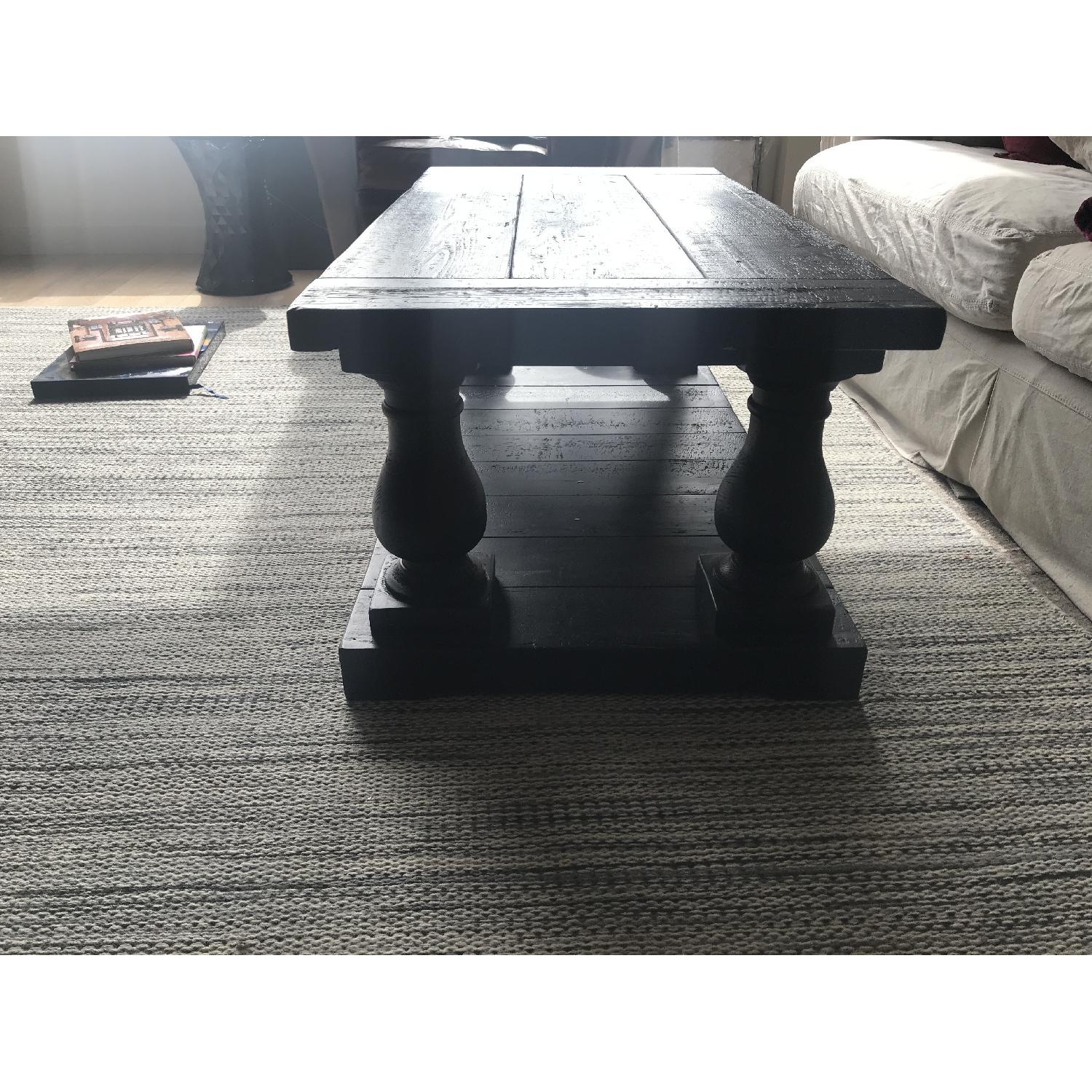 Restoration Hardware Black Salvaged Wood Coffee Table AptDeco