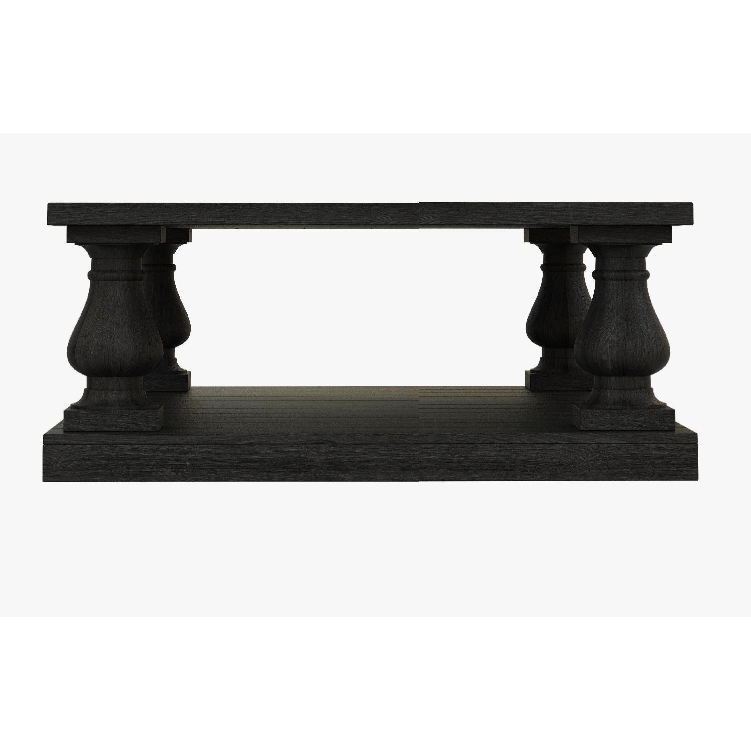 Restoration Hardware Black Salvaged Wood Coffee Table AptDeco