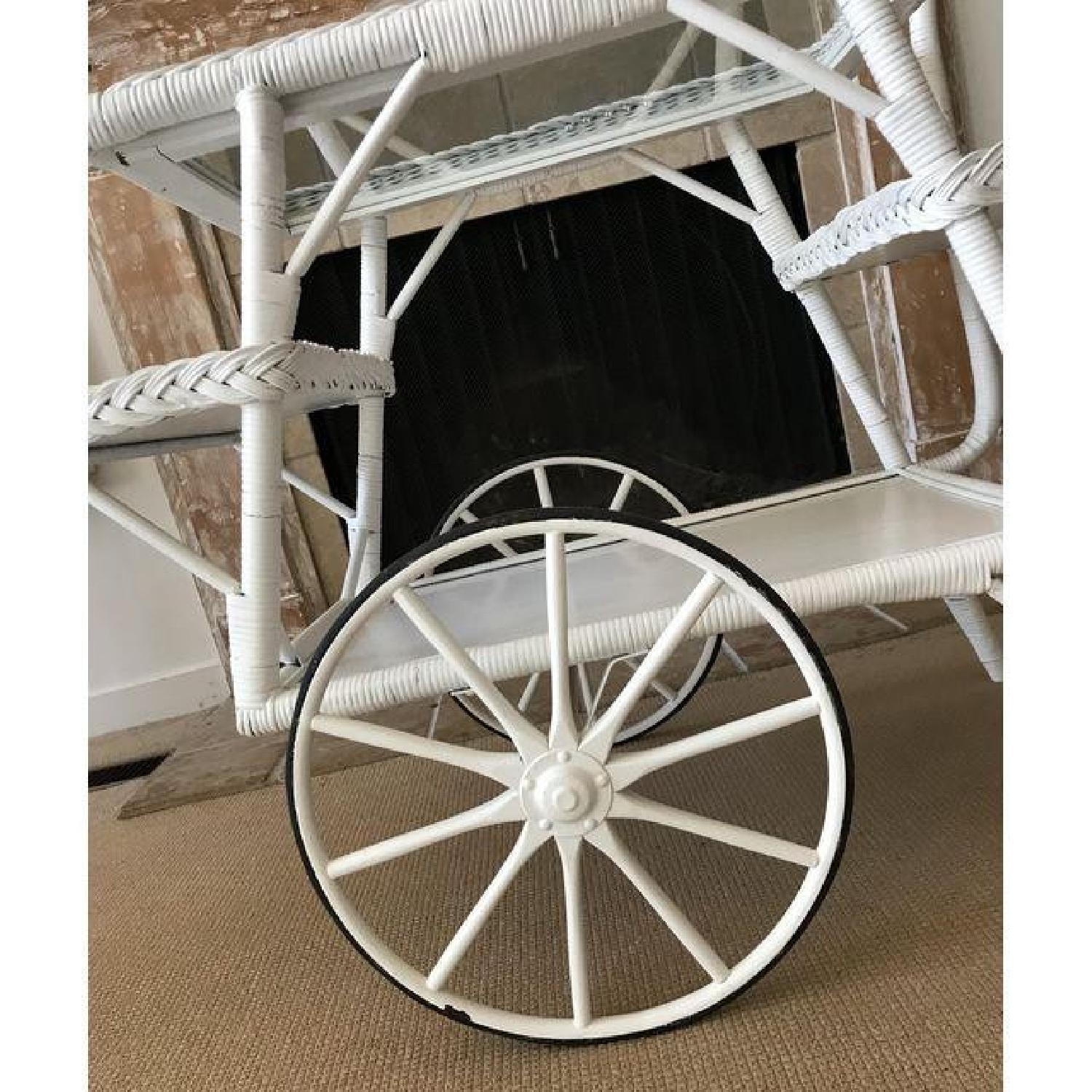Vintage Wicker Bar Cart/Tea Server - image-5
