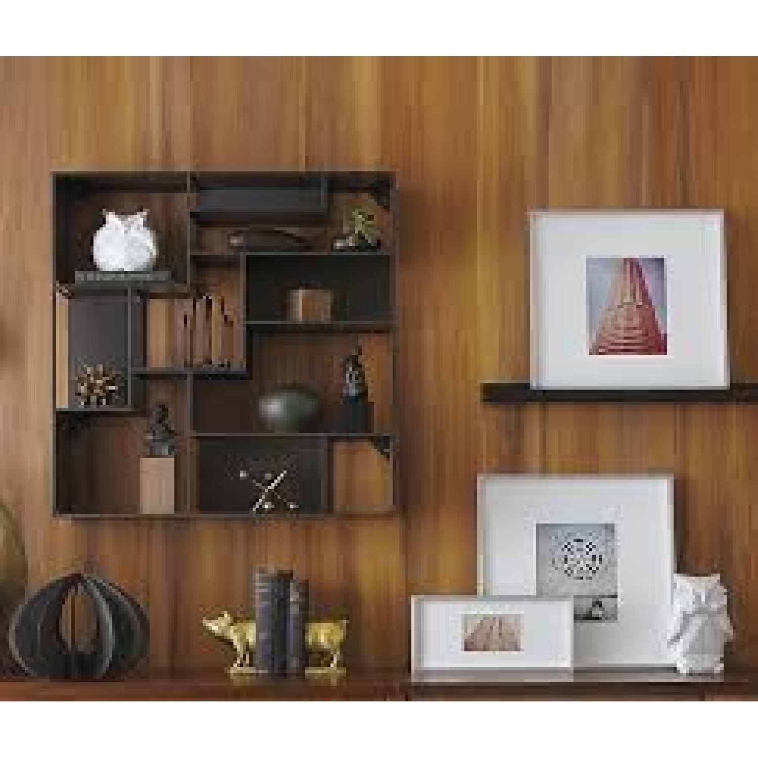 CB2 Industrial Metal Wall Mounted Bookshelf AptDeco