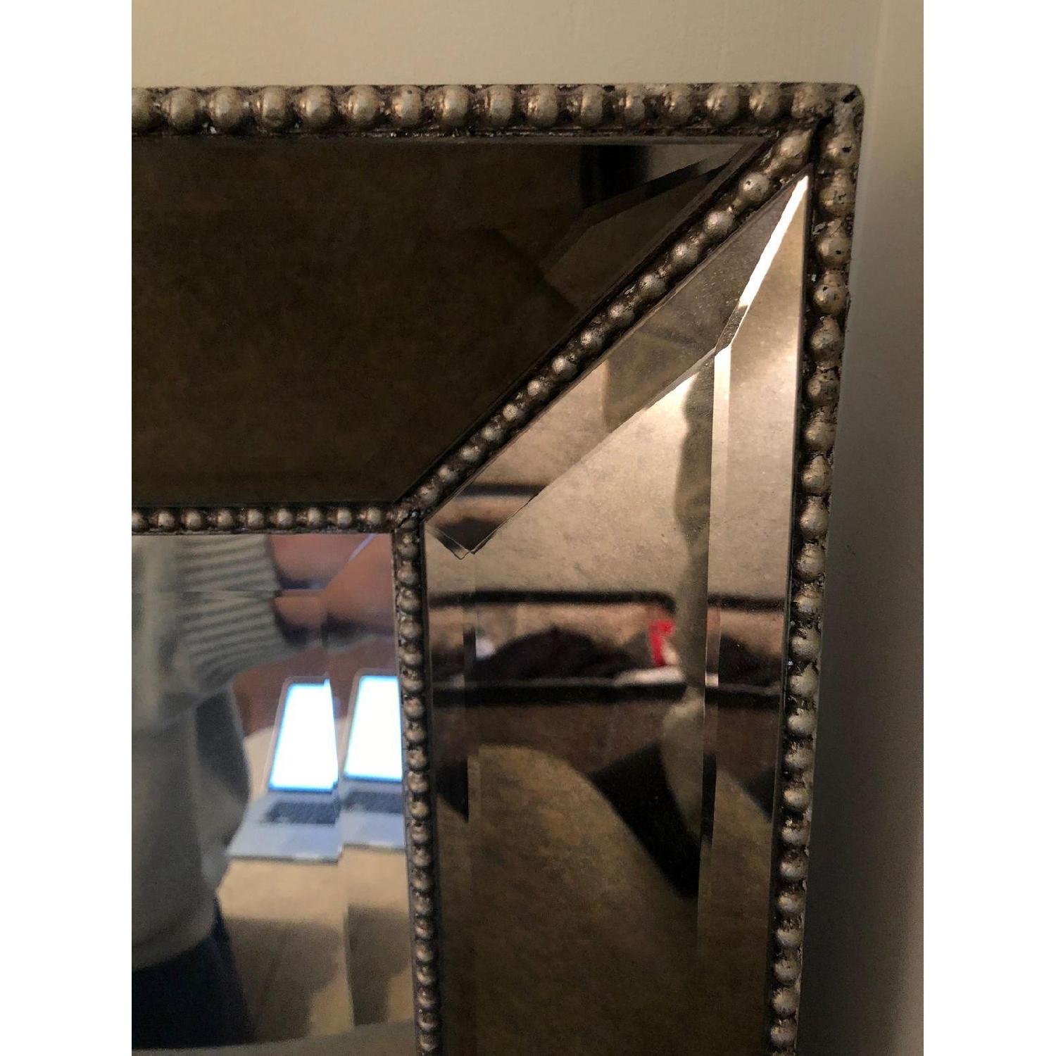 Bassett Large Silver Beaded Wall Mirror AptDeco