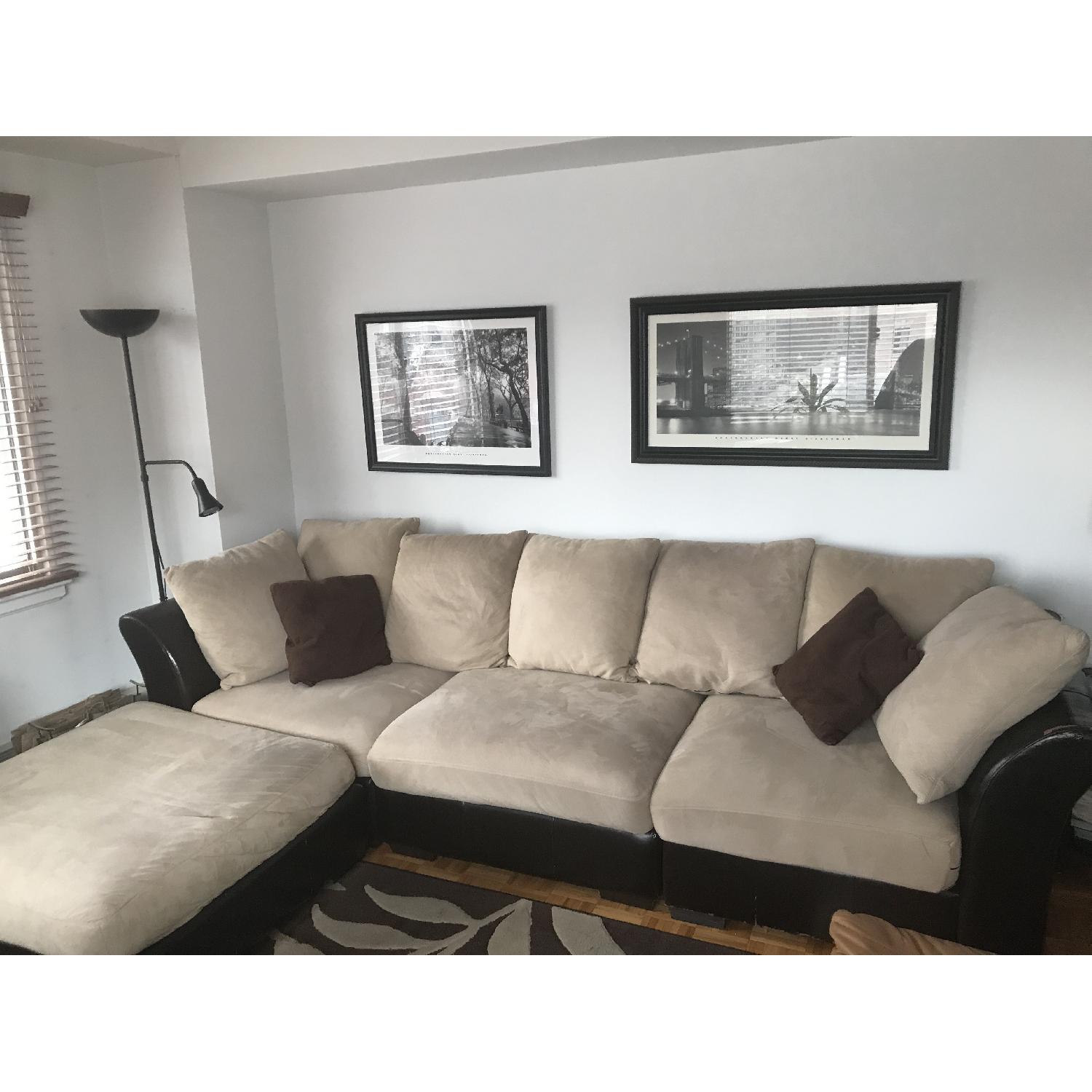 Levitz Furniture Microsuede Modular Sectional Sofa - image-1