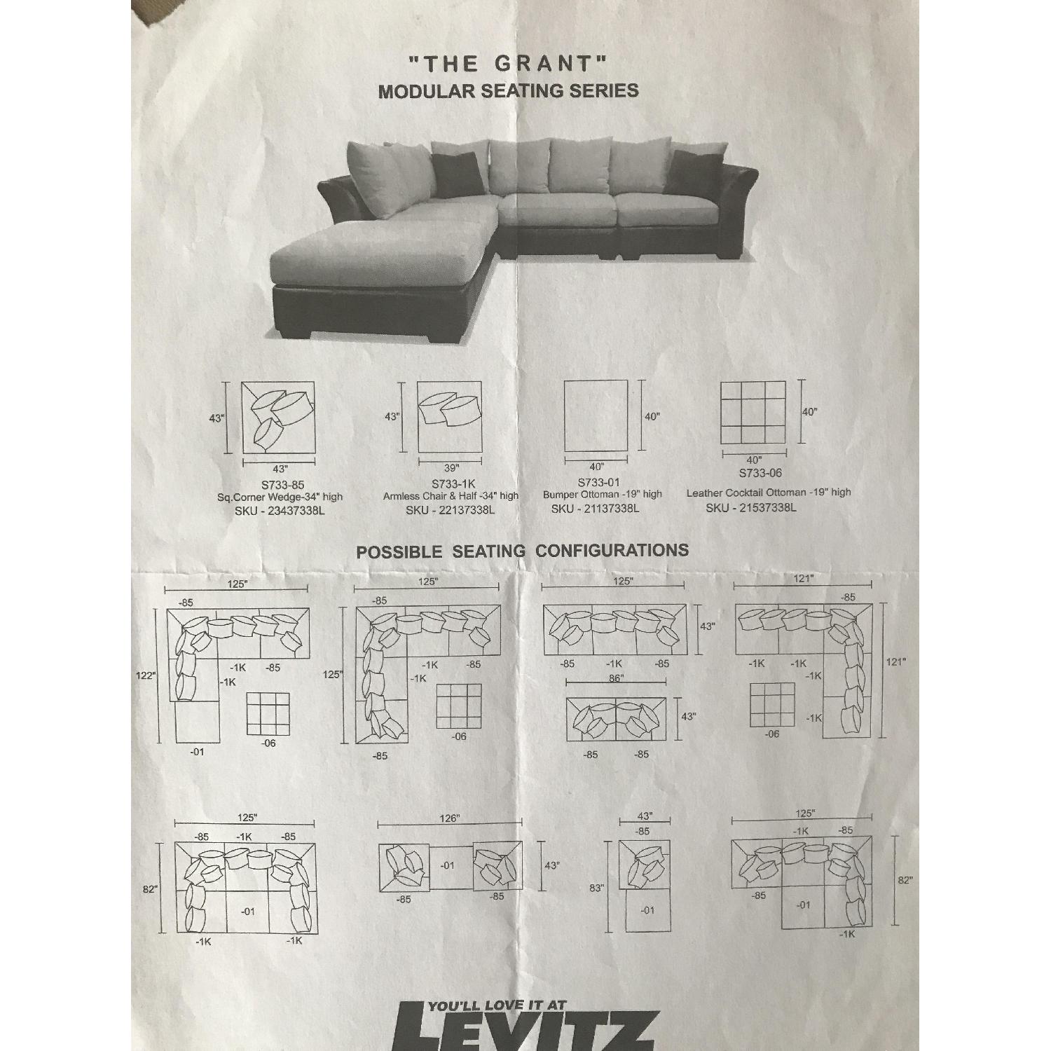 Levitz Furniture Microsuede Modular Sectional Sofa - image-3