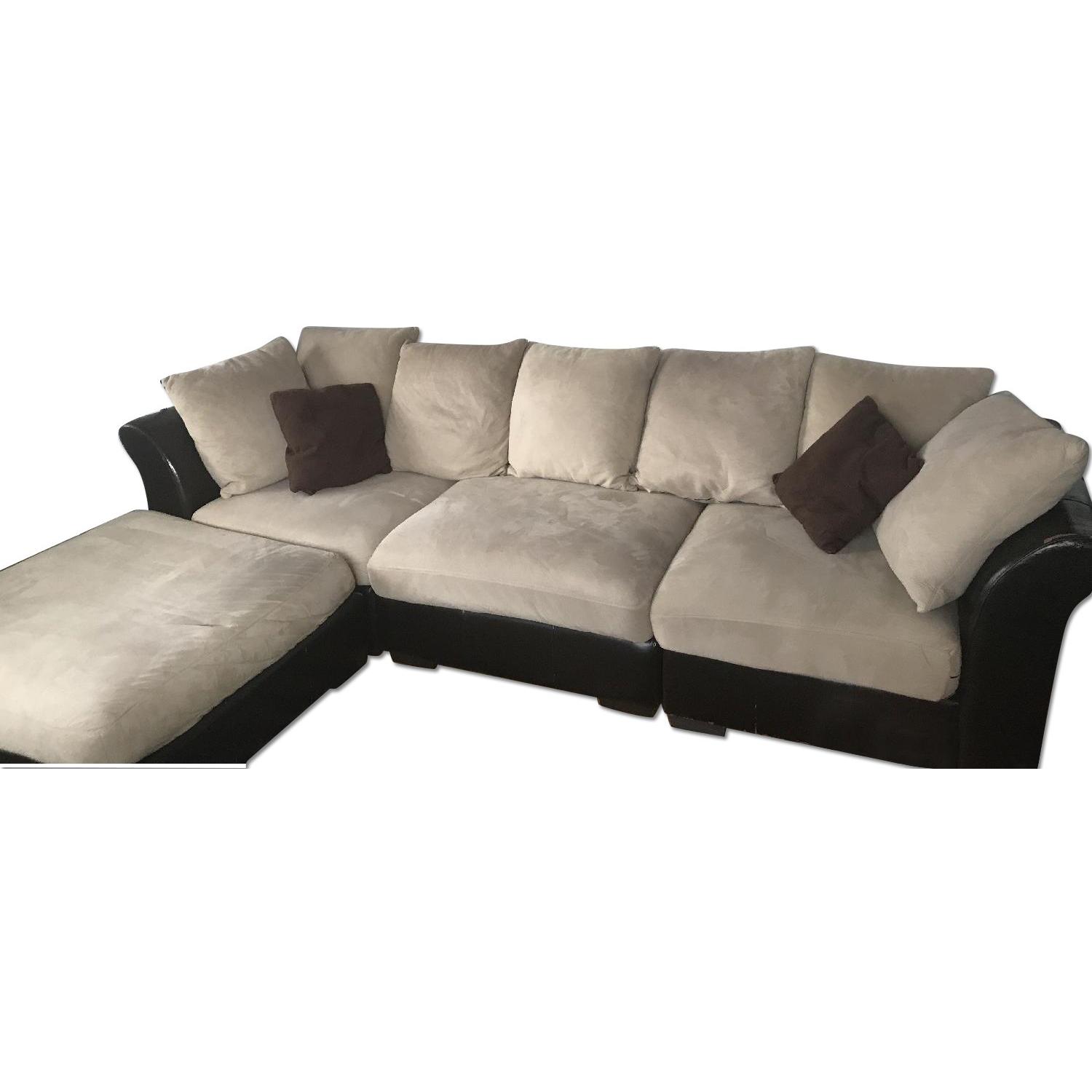 Levitz Furniture Microsuede Modular Sectional Sofa - image-0