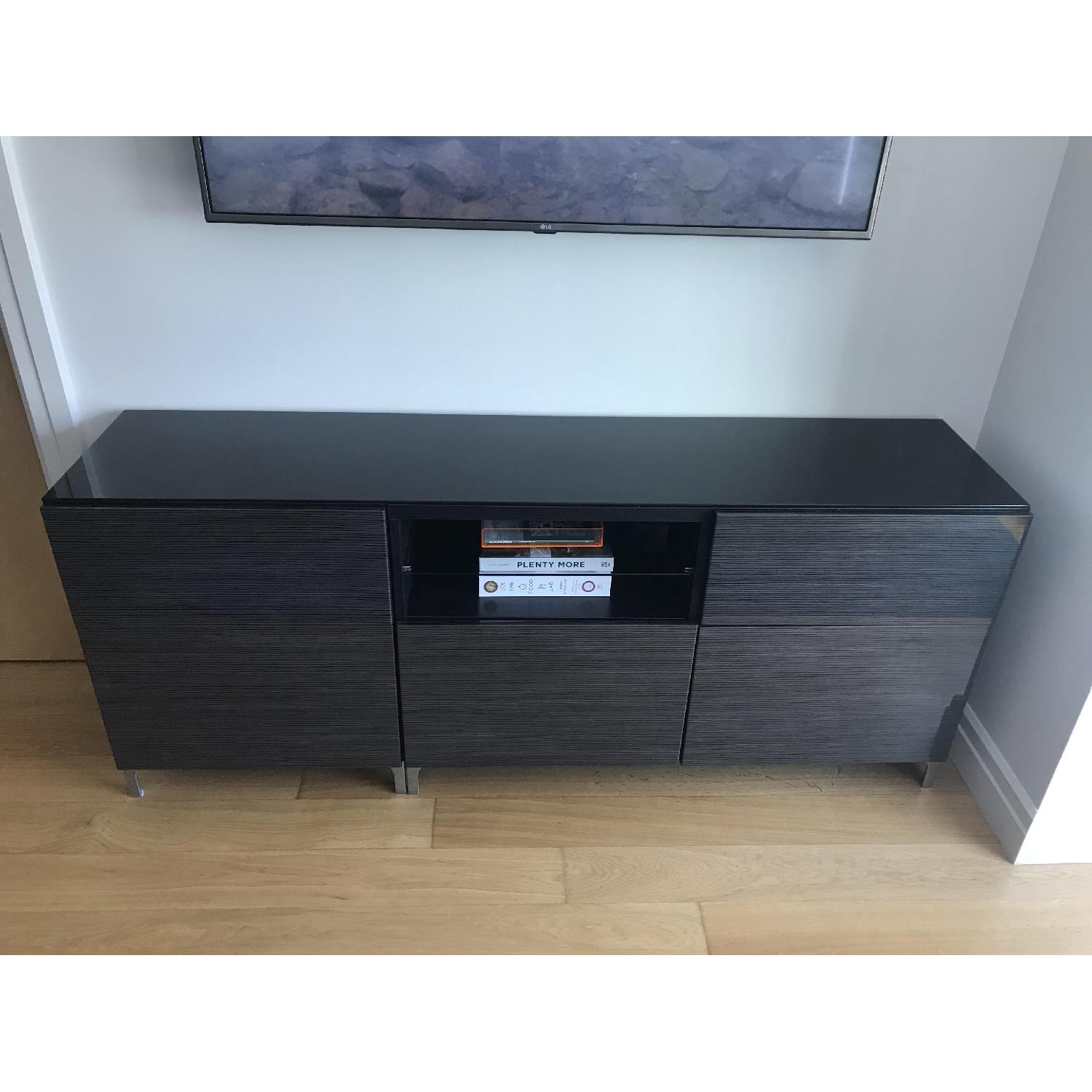 Ikea Besta Brown Patterned Console w/ Doors & Drawers - image-5