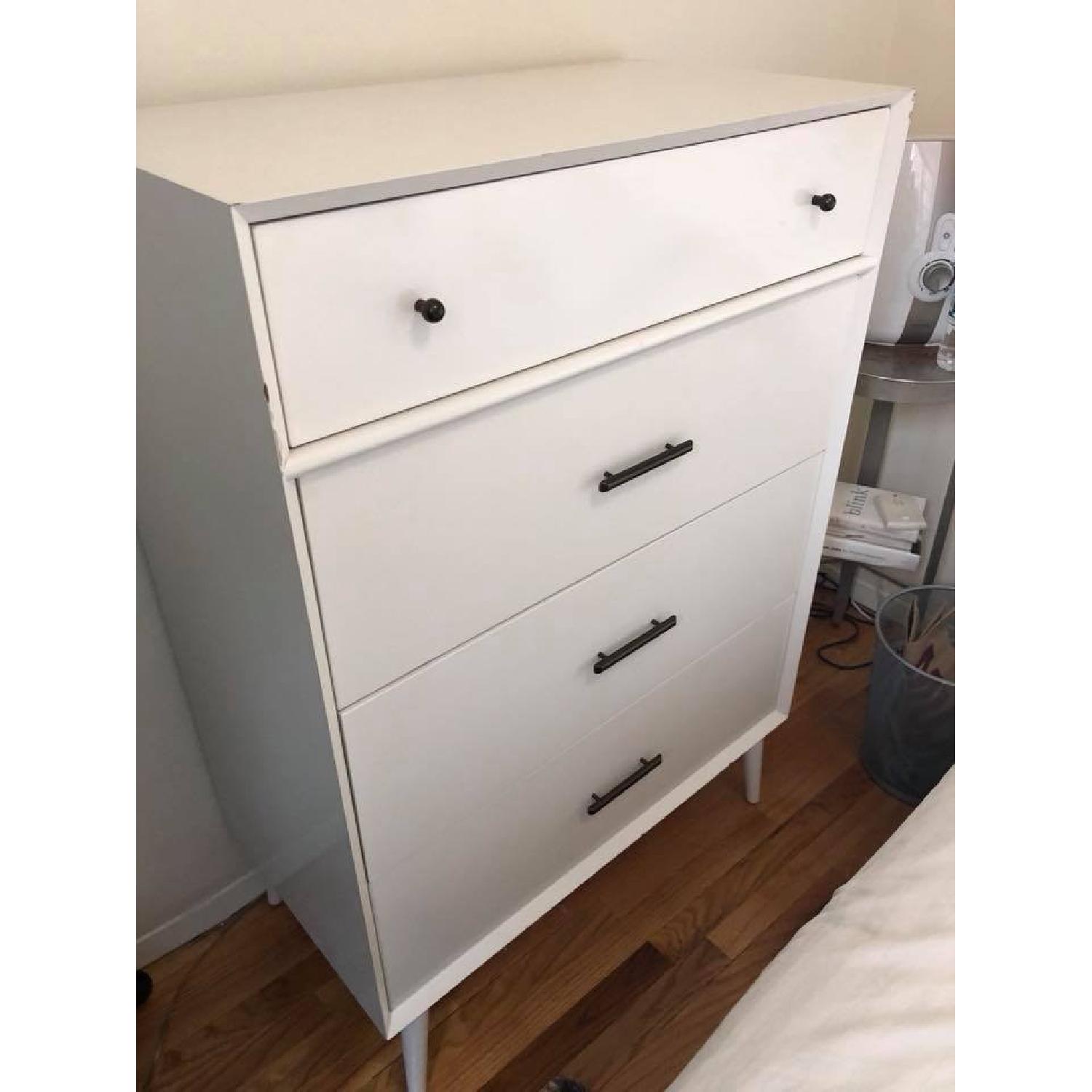 West Elm Mid Century Modern 4-Drawer Dresser in White - image-7