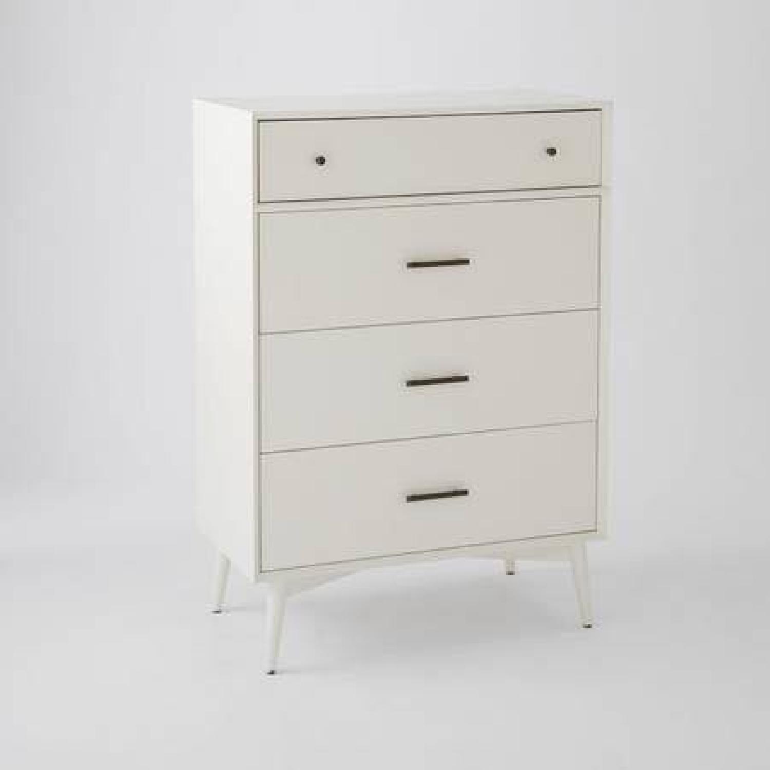 West Elm Mid Century Modern 4-Drawer Dresser in White - image-8