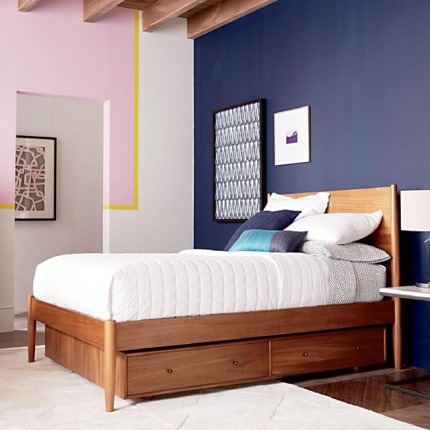 West Elm Mid-Century Storage Bed in Acorn - image-1