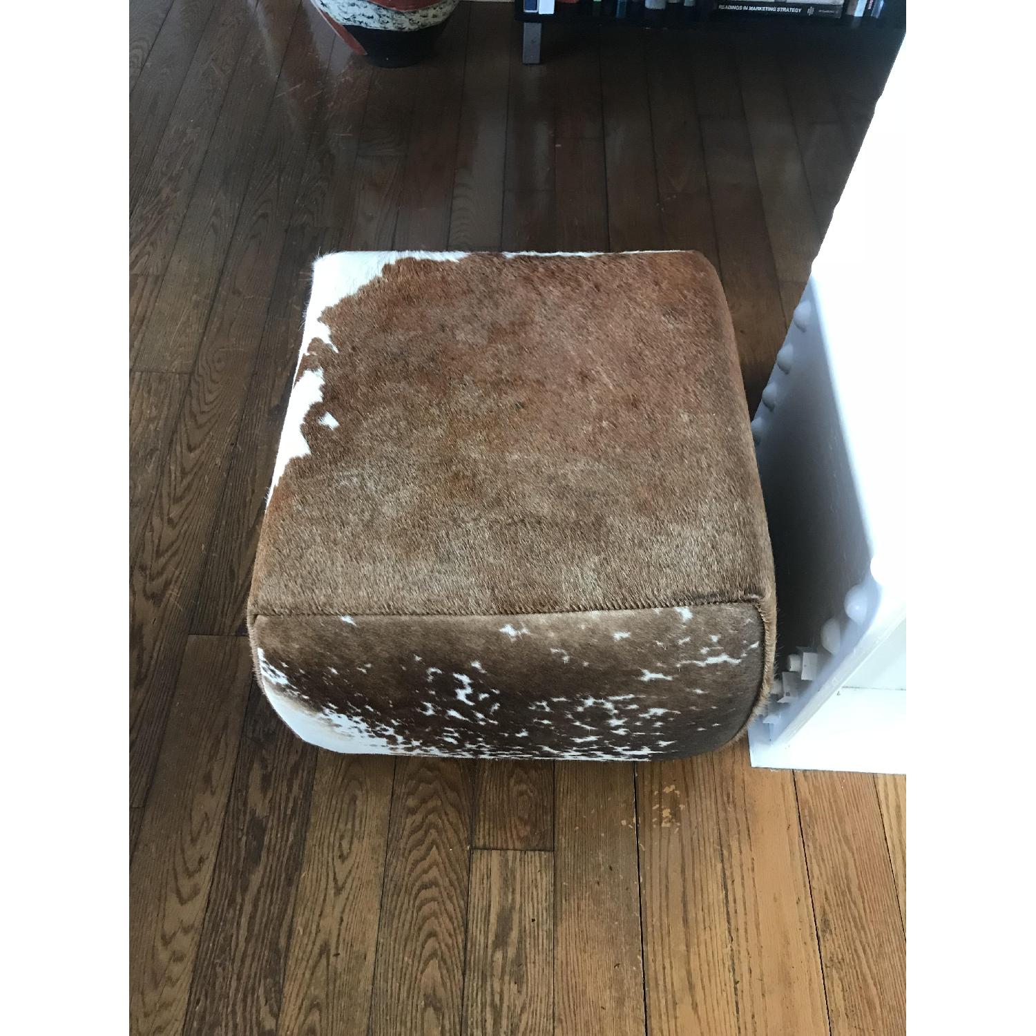 Room & Board Lind Square Cowhide Ottoman - image-3