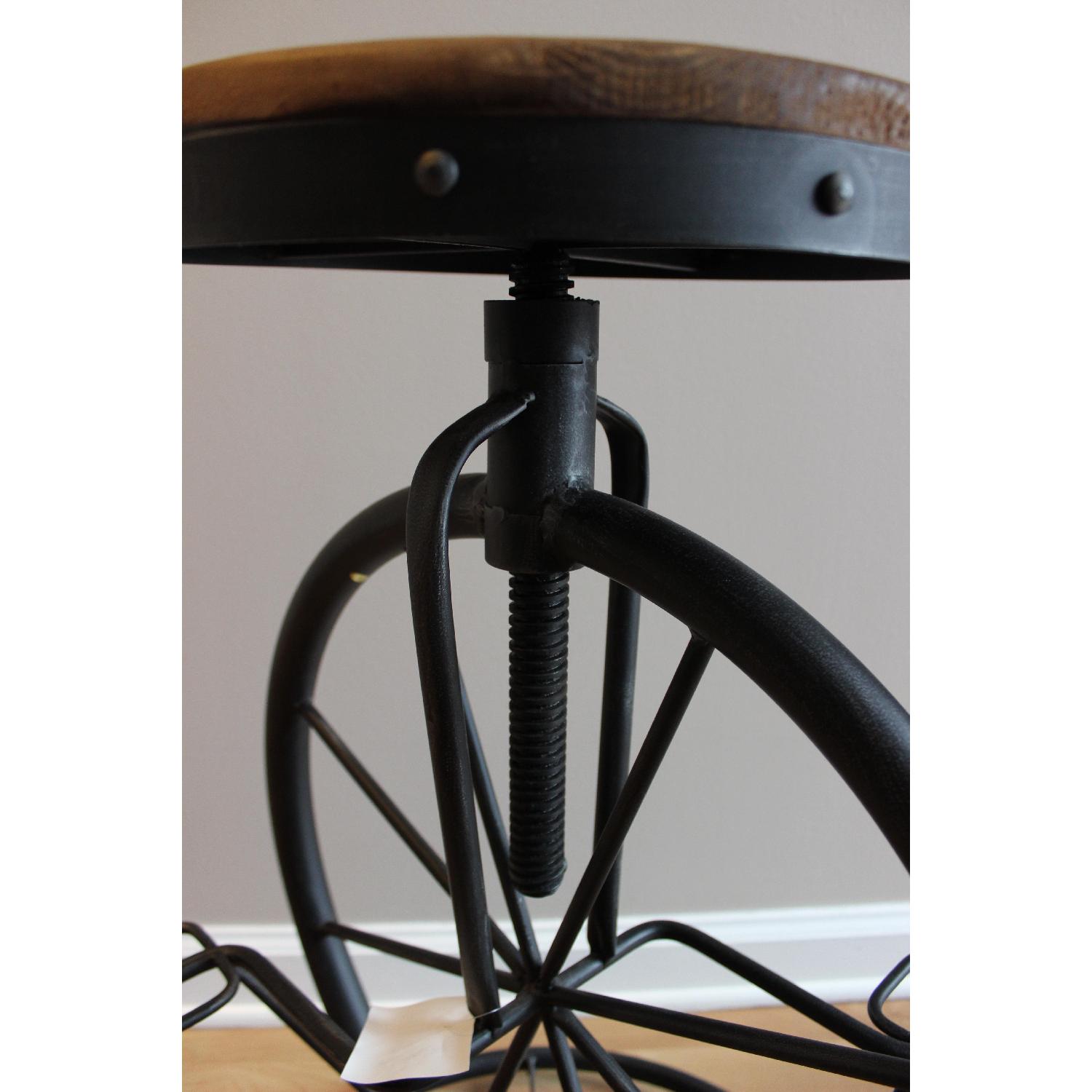Bicycle Wheel Adjustable Metal Stool - image-2