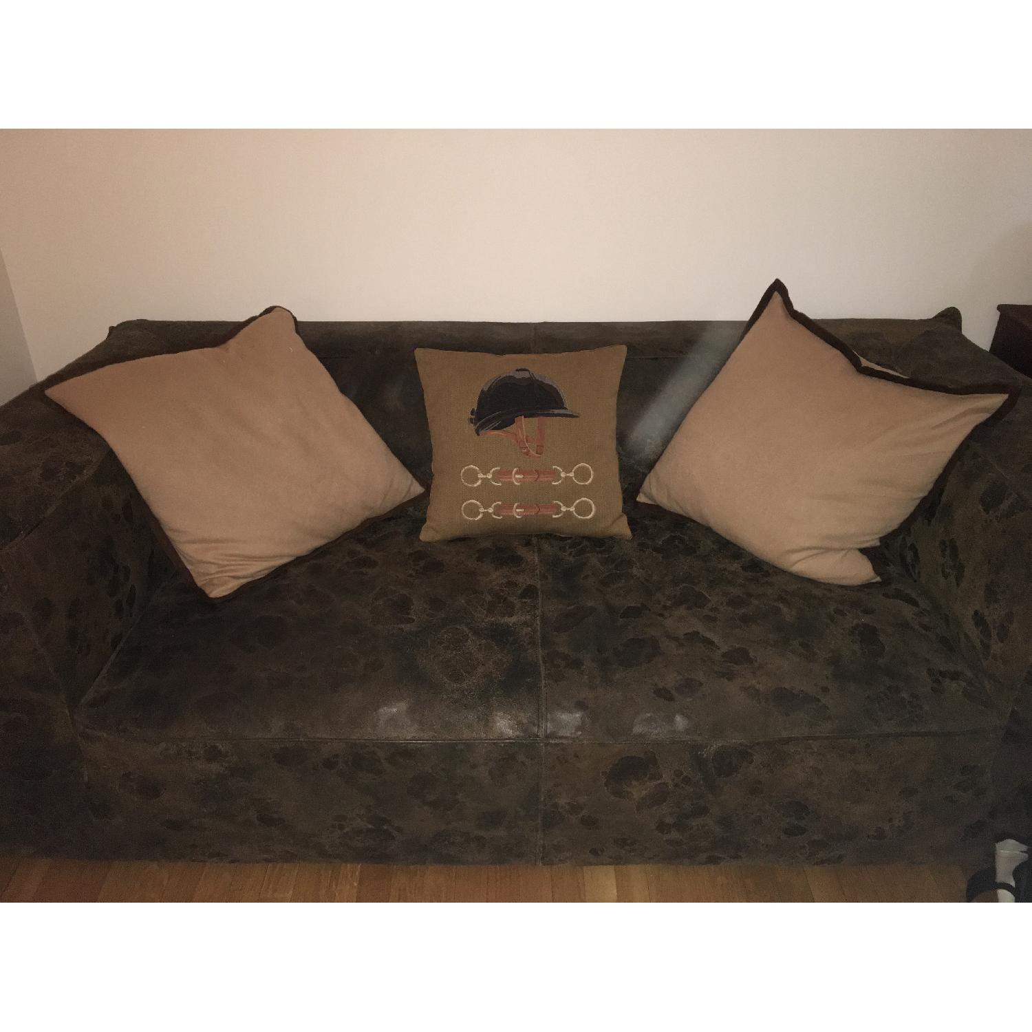 Timothy Oulton Custom Cigar Distressed Leather Couch - image-0