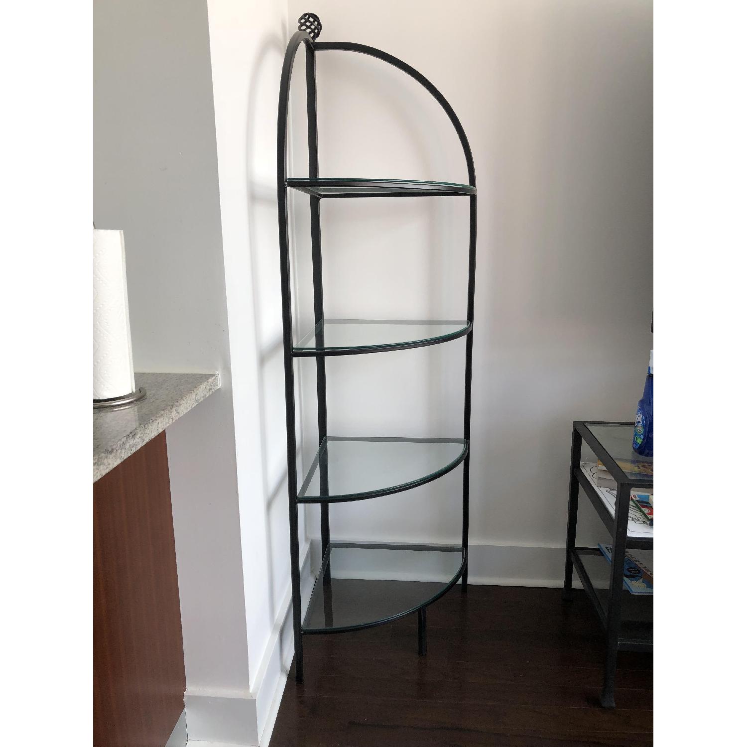 Wrought Iron & Glass Corner Bakers Rack - image-2
