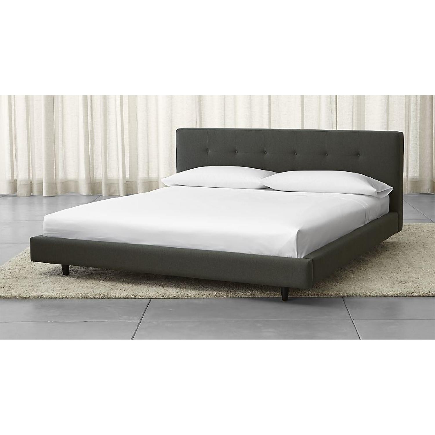 Crate & Barrel Tate King Upholstered Bed - image-1