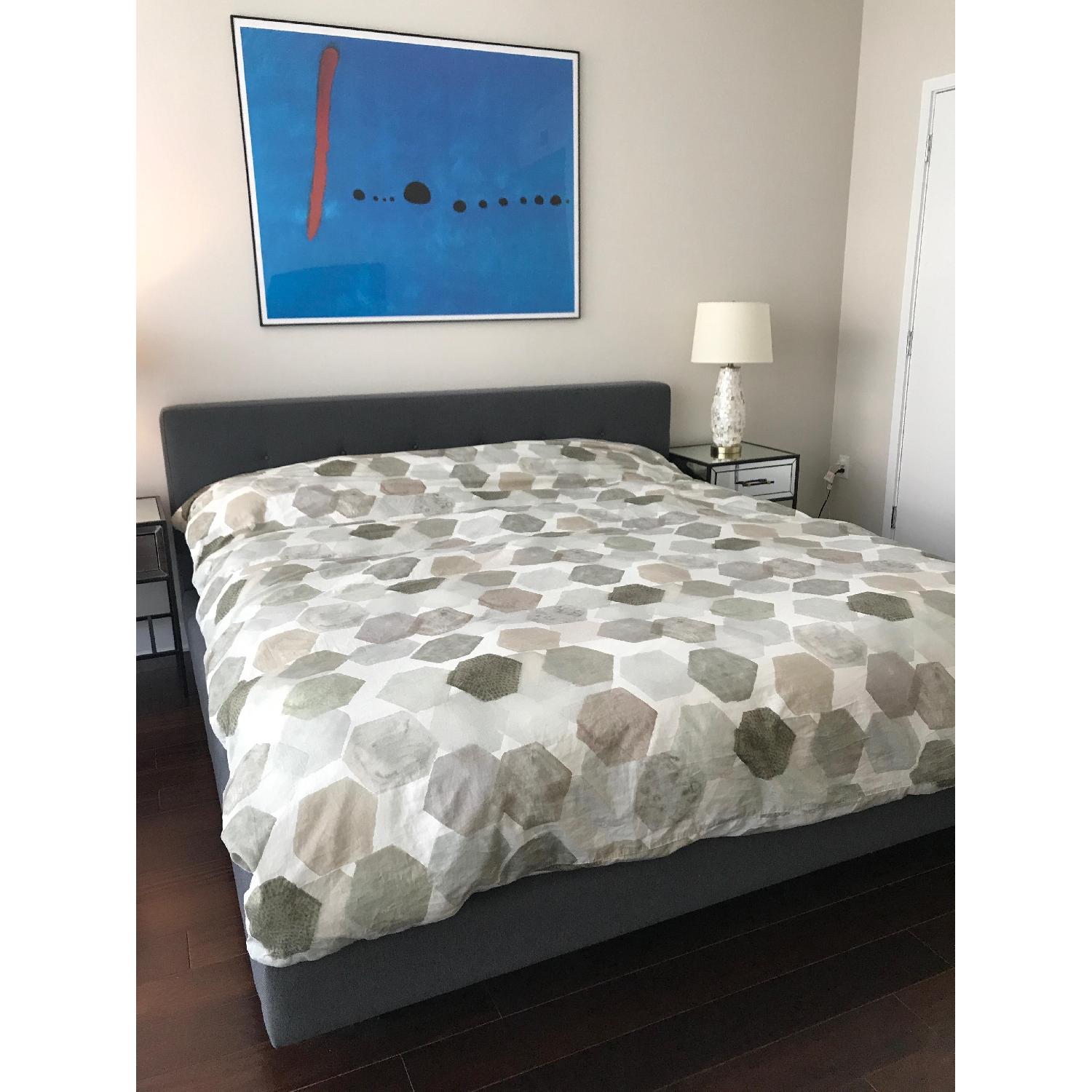 Crate & Barrel Tate King Upholstered Bed - image-5