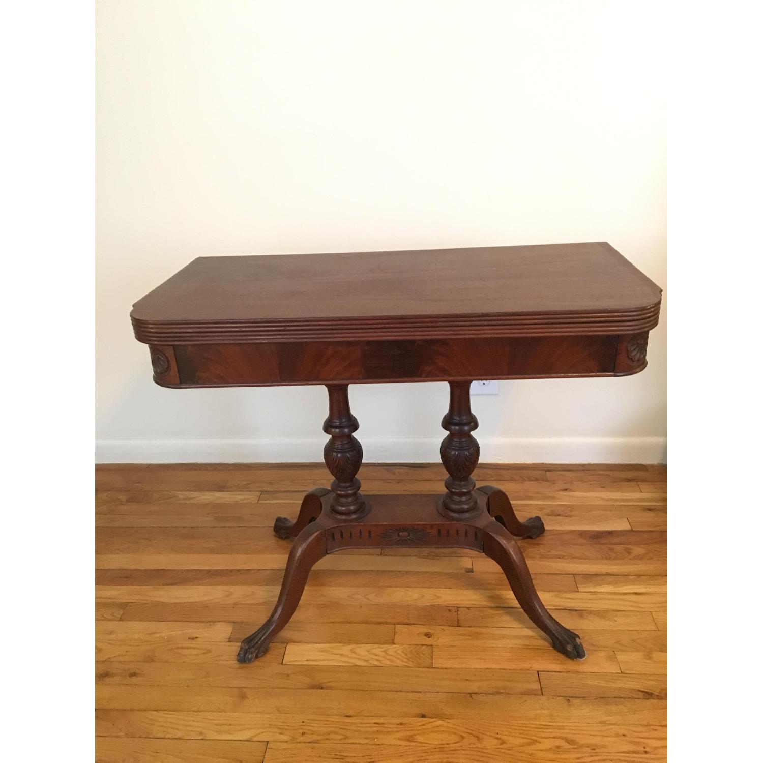 Vintage Mahogany Drop-Leaf Game/Dining Table - image-4