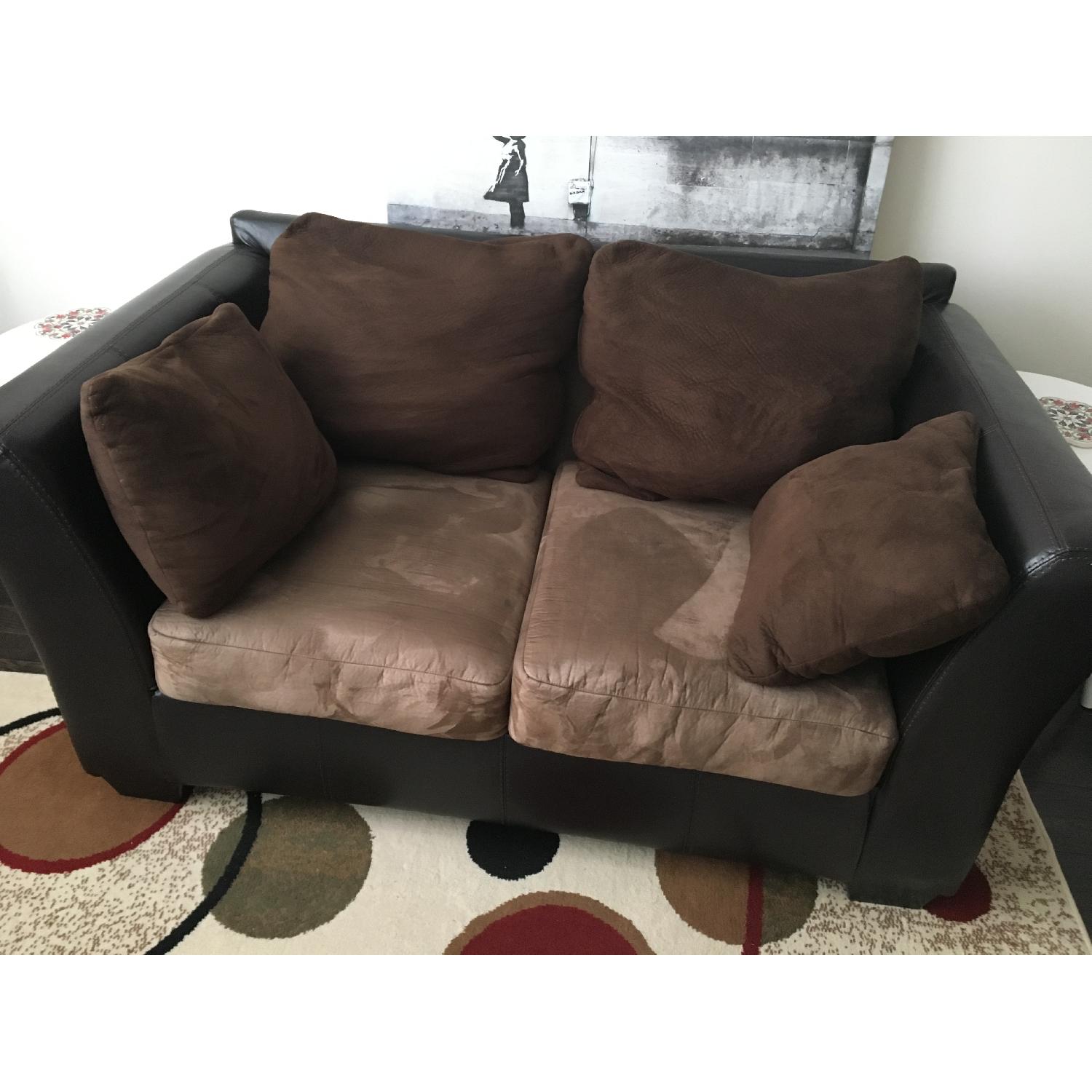 2-Tone Microsuede Loveseat - image-1