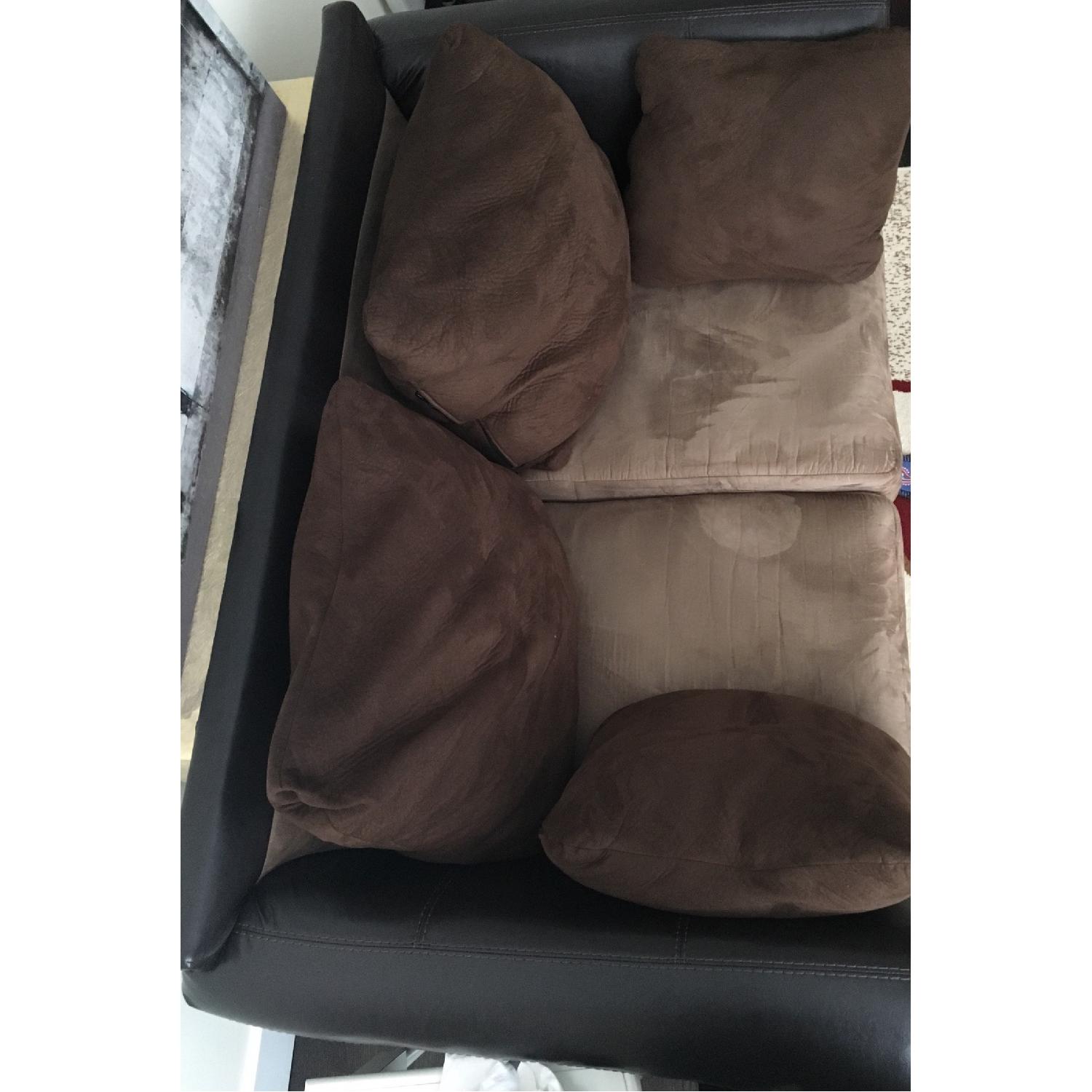 2-Tone Microsuede Loveseat - image-3